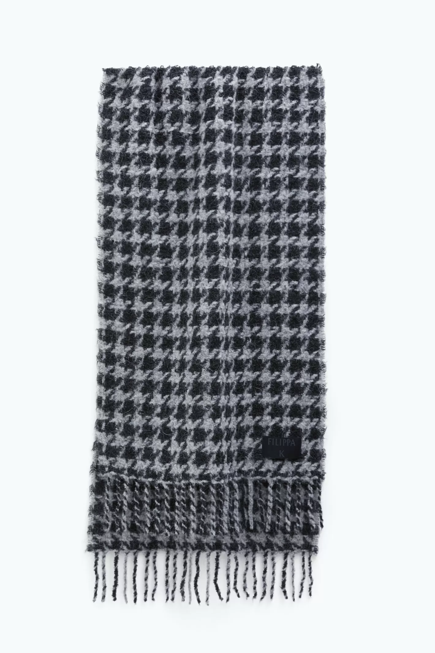 Filippa K Houndstooth Scarf Grey-Man | Woman Hats & Scarves