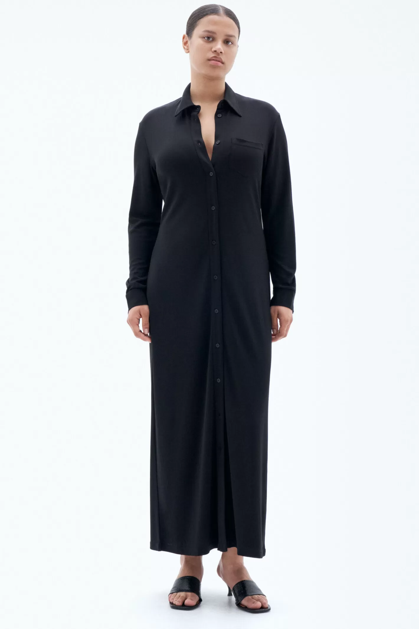 Filippa K Jersey Shirt Dress Black-Woman Dresses