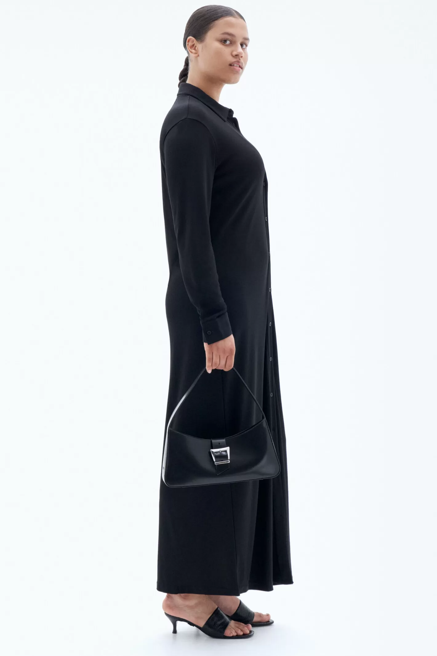 Filippa K Jersey Shirt Dress Black-Woman Dresses