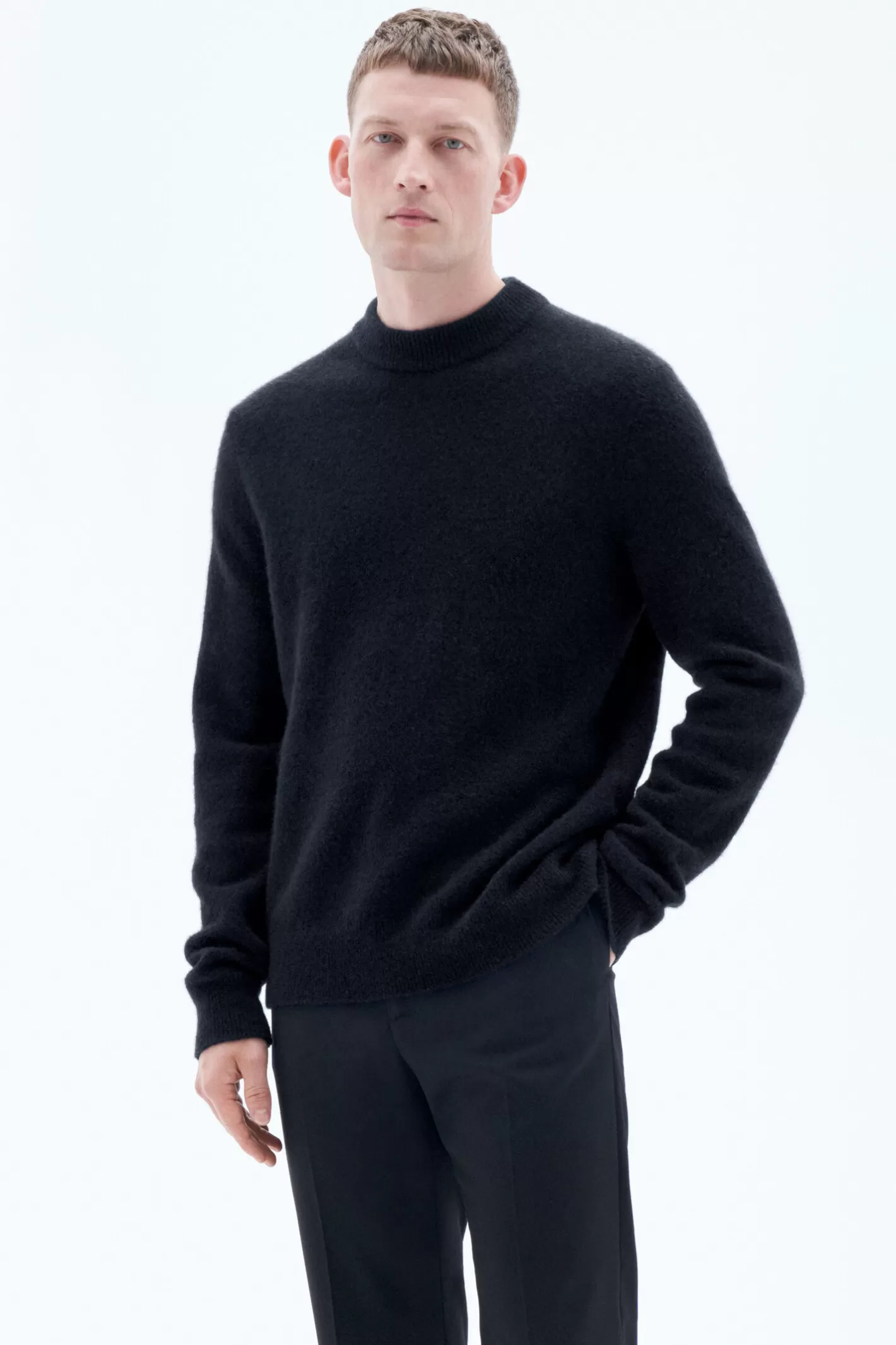 Filippa K Johannes Yak Sweater Black-Man Knitwear