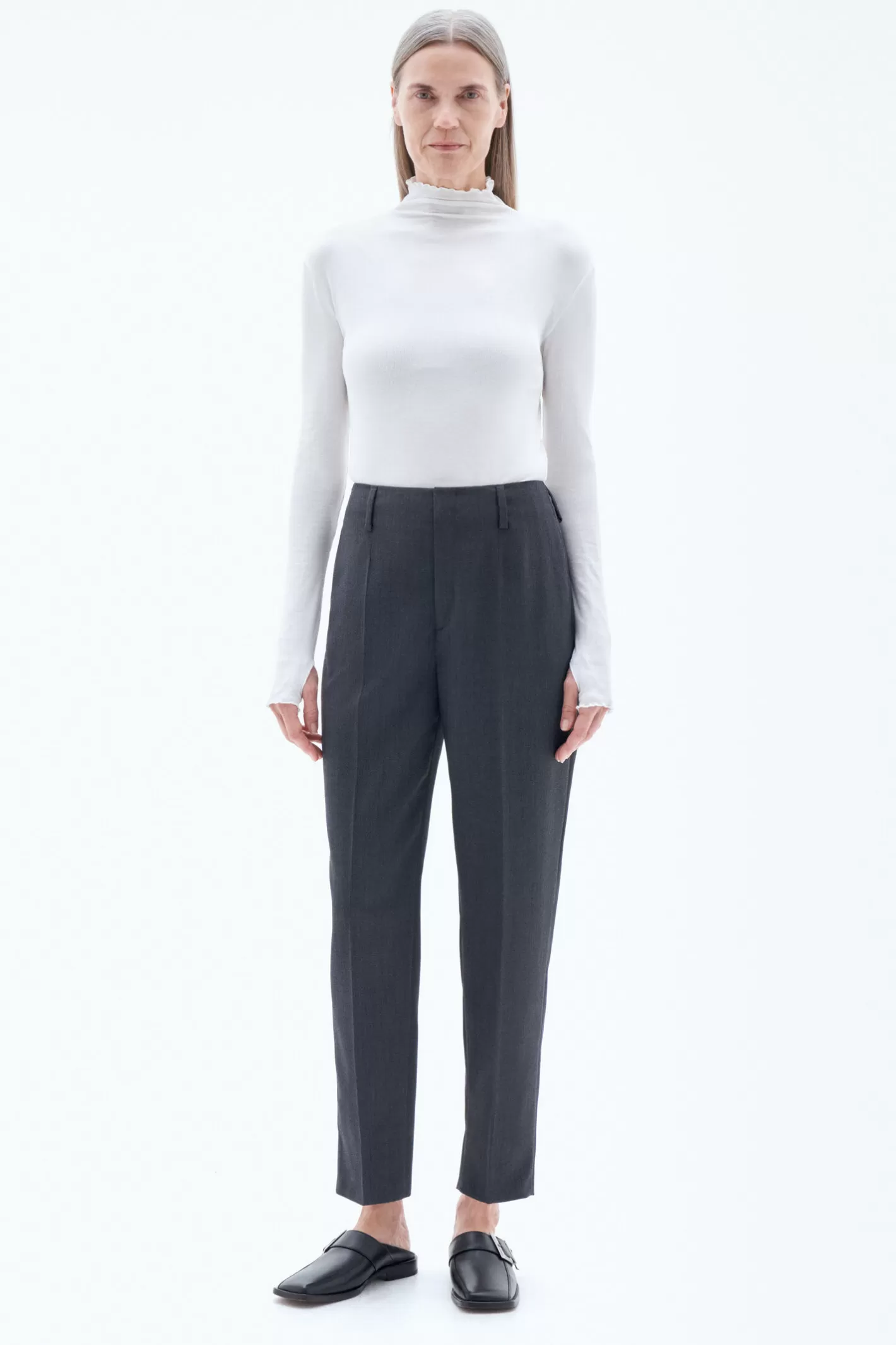 Filippa K Karlie Trousers Dk. Grey Mel.-Woman Trousers