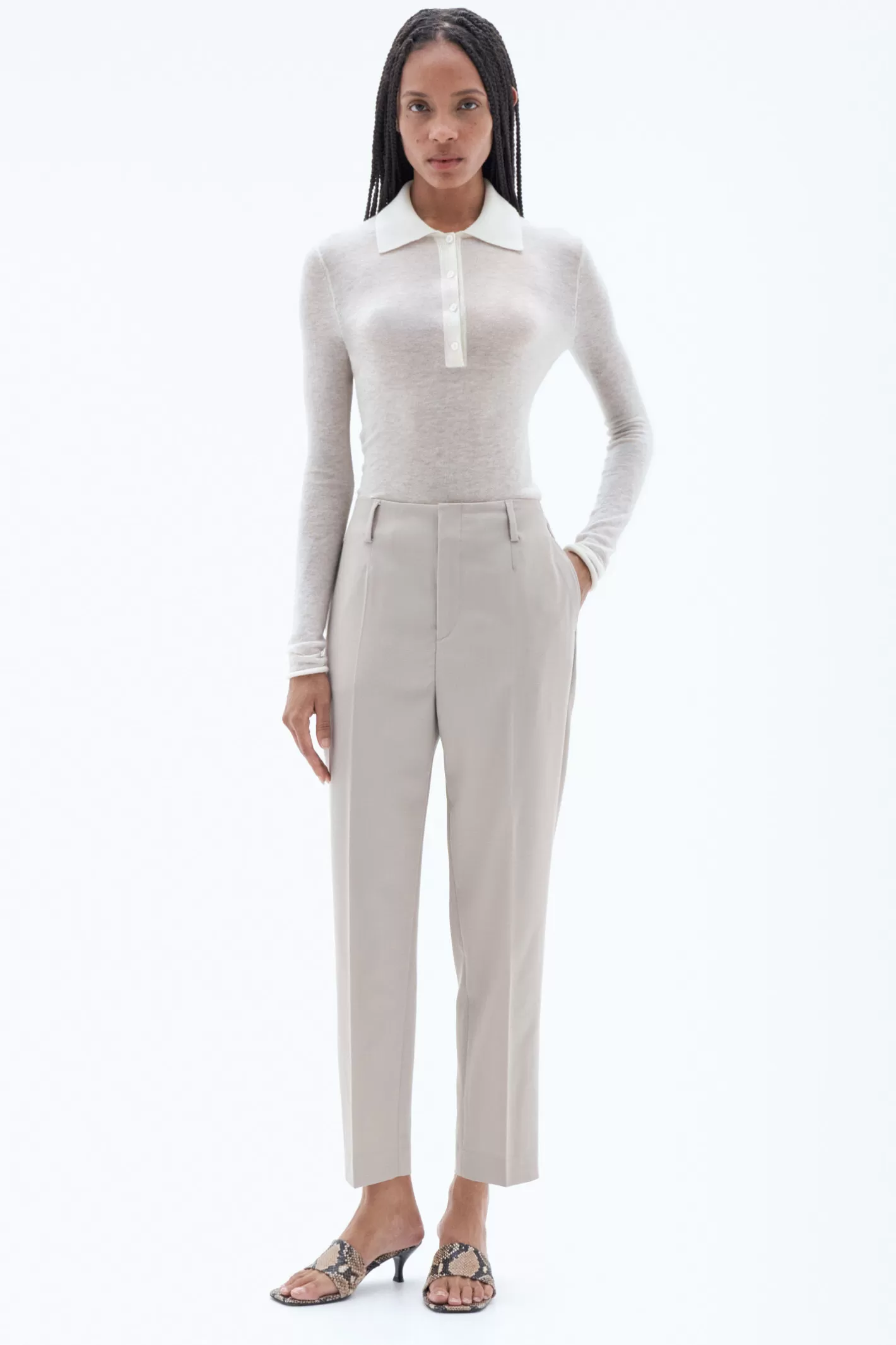 Filippa K Karlie Trousers Grey Beige-Woman Trousers