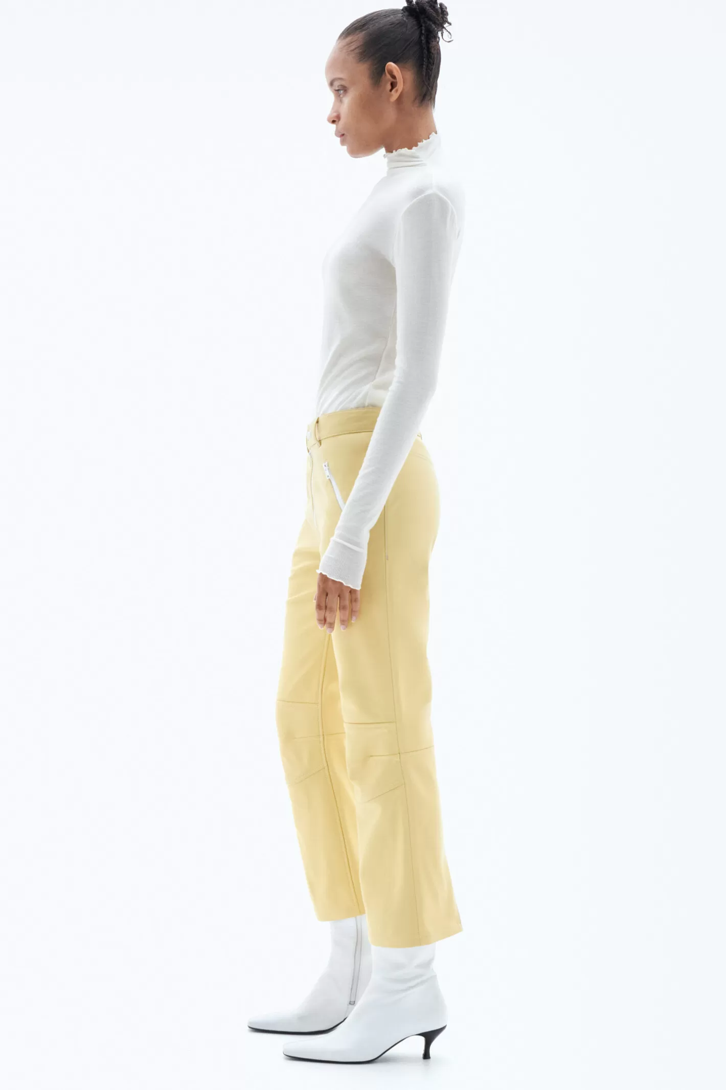 Filippa K Kick Flare Leather Trousers Light Amber-Woman Trousers