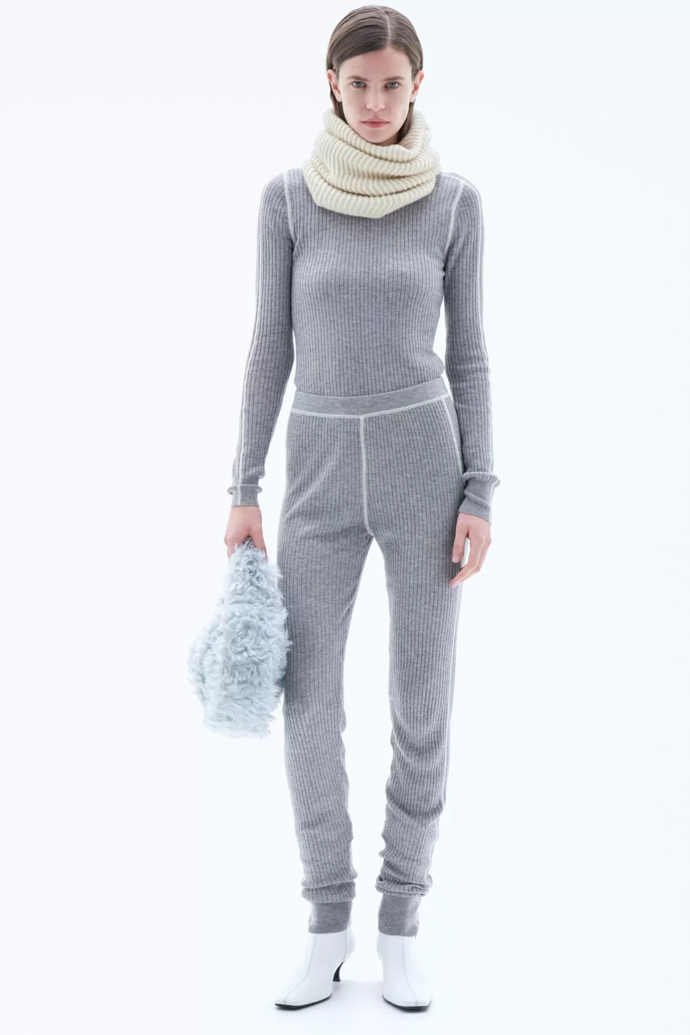 Filippa K Knitted Long-Johns Grey/White-Woman Trousers