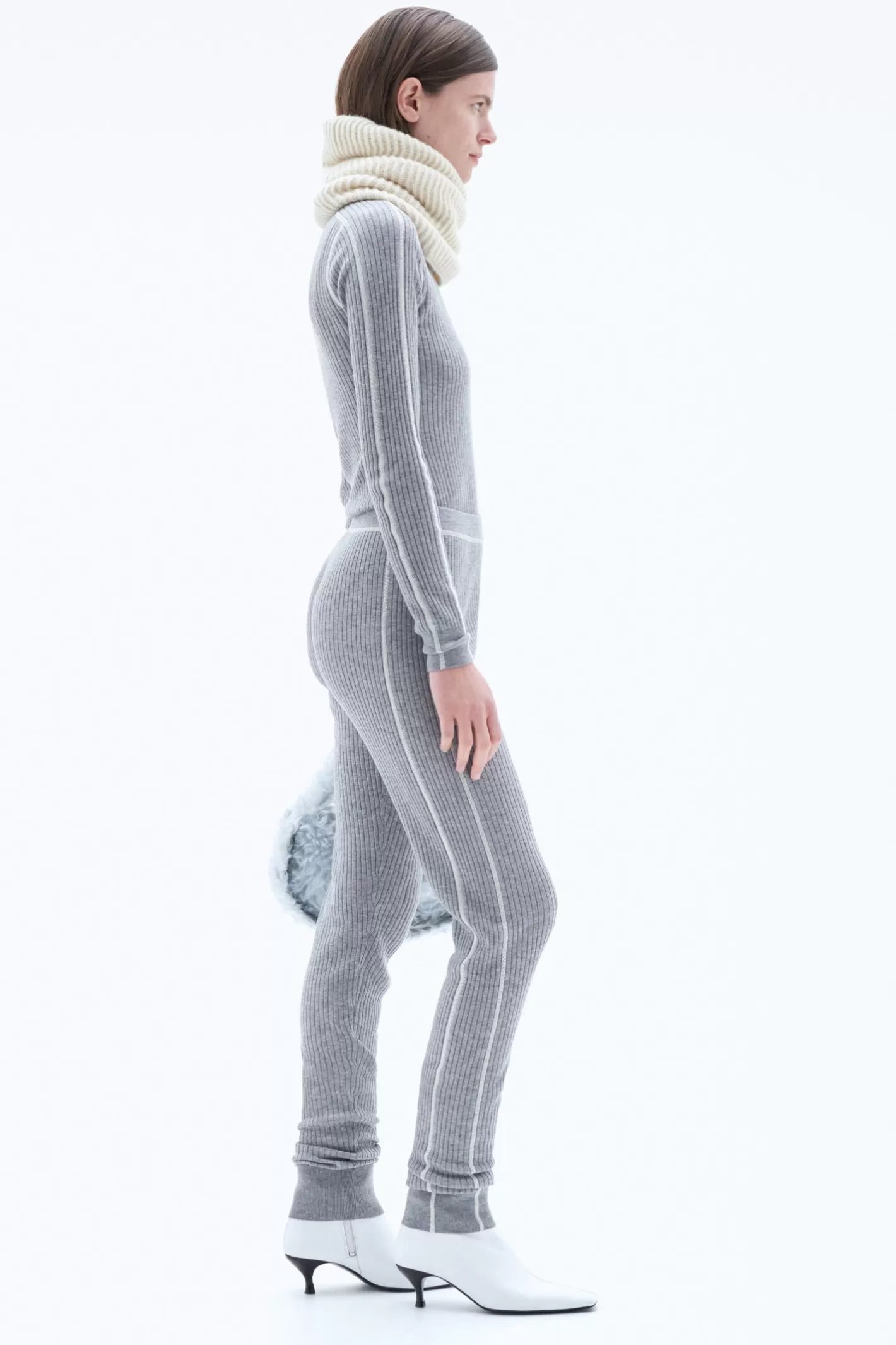 Filippa K Knitted Long-Johns Grey/White-Woman Trousers