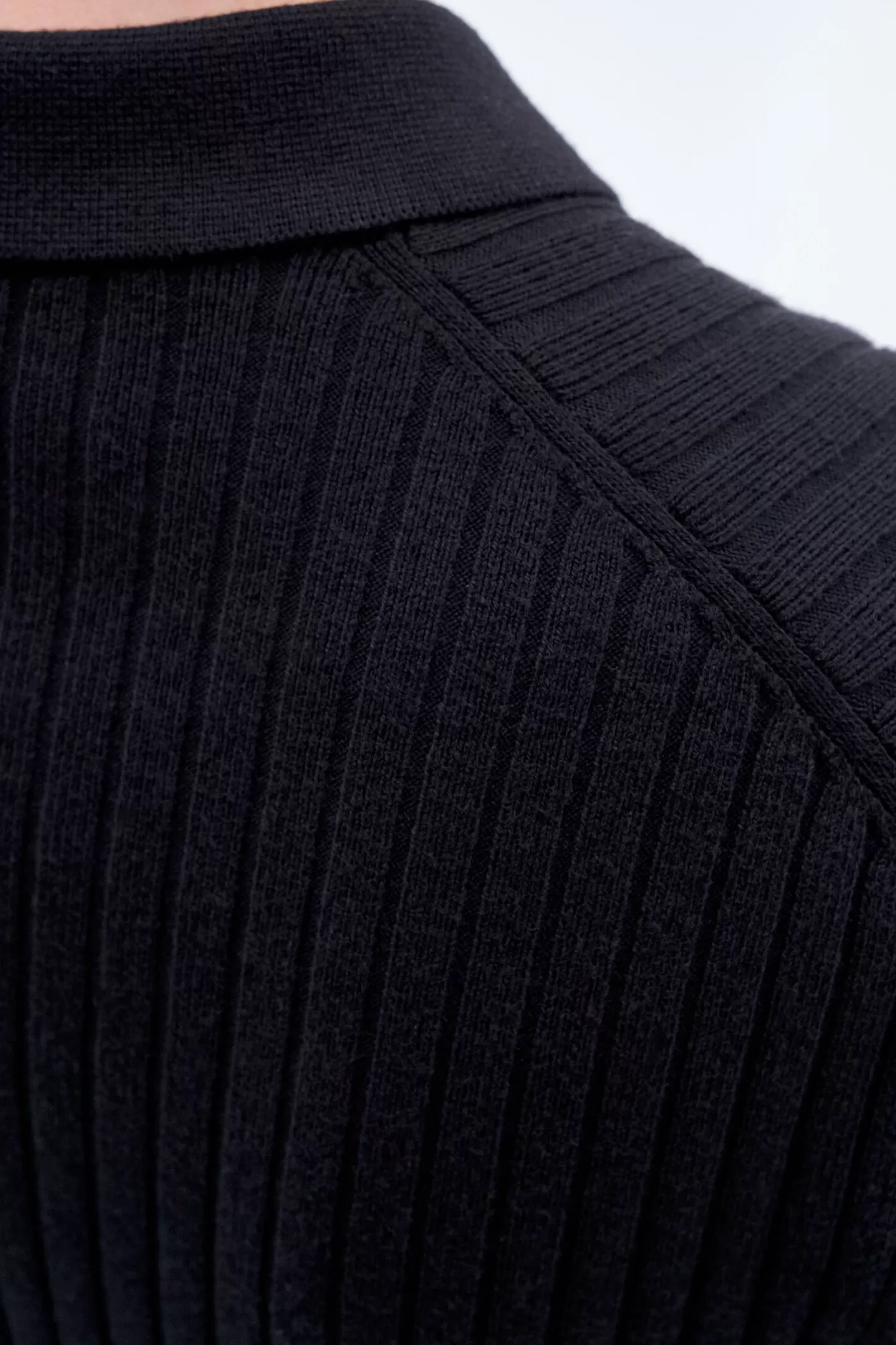 Filippa K Knitted Polo Shirt Black-Man Knitwear