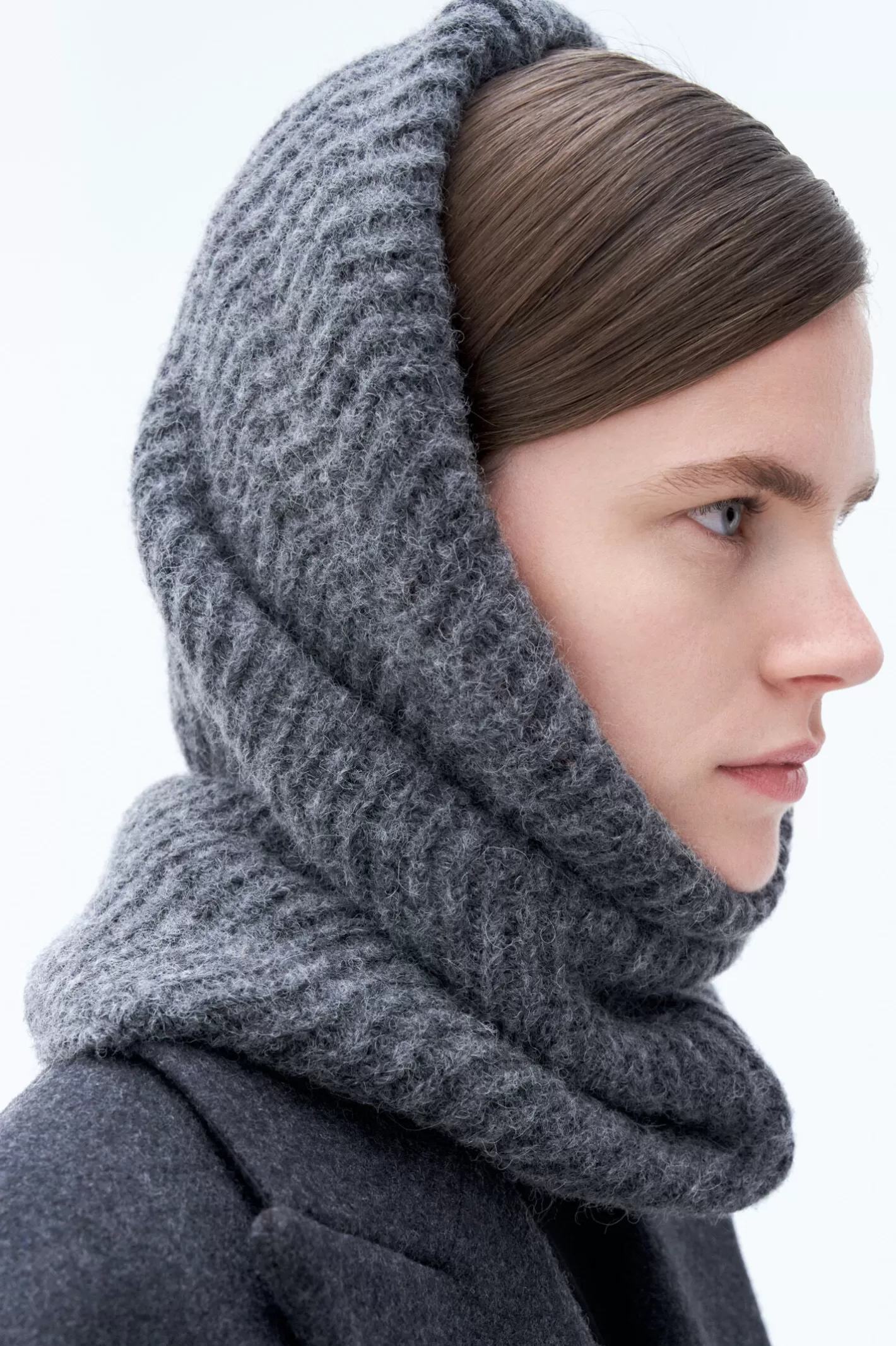 Filippa K Knitted Snood Anthracite Melange-Woman Hats & Scarves