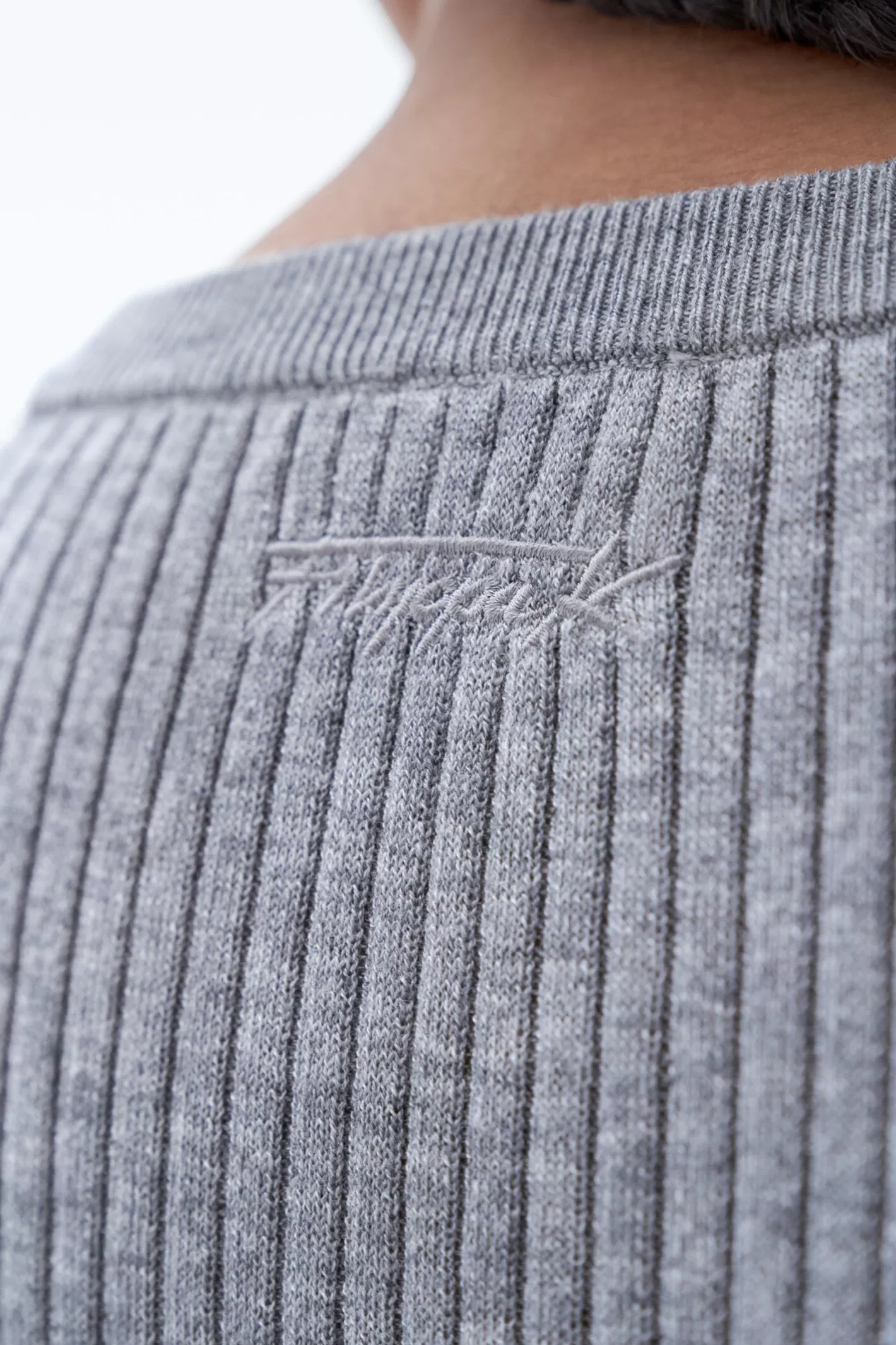 Filippa K Light Rib Sweater Grey/White-Woman Knitwear