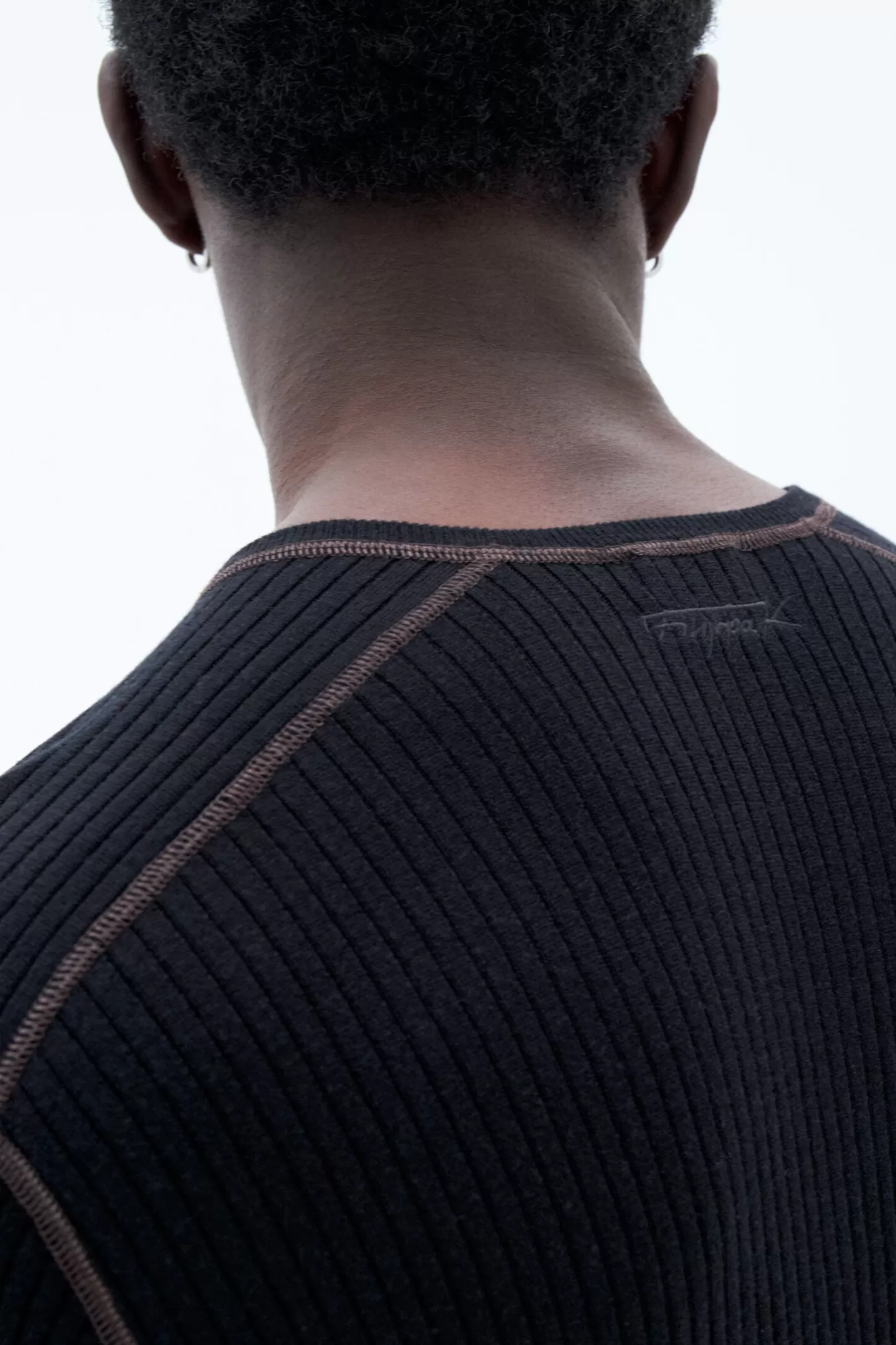 Filippa K Light Rib Sweater Black/Brown-Man Knitwear