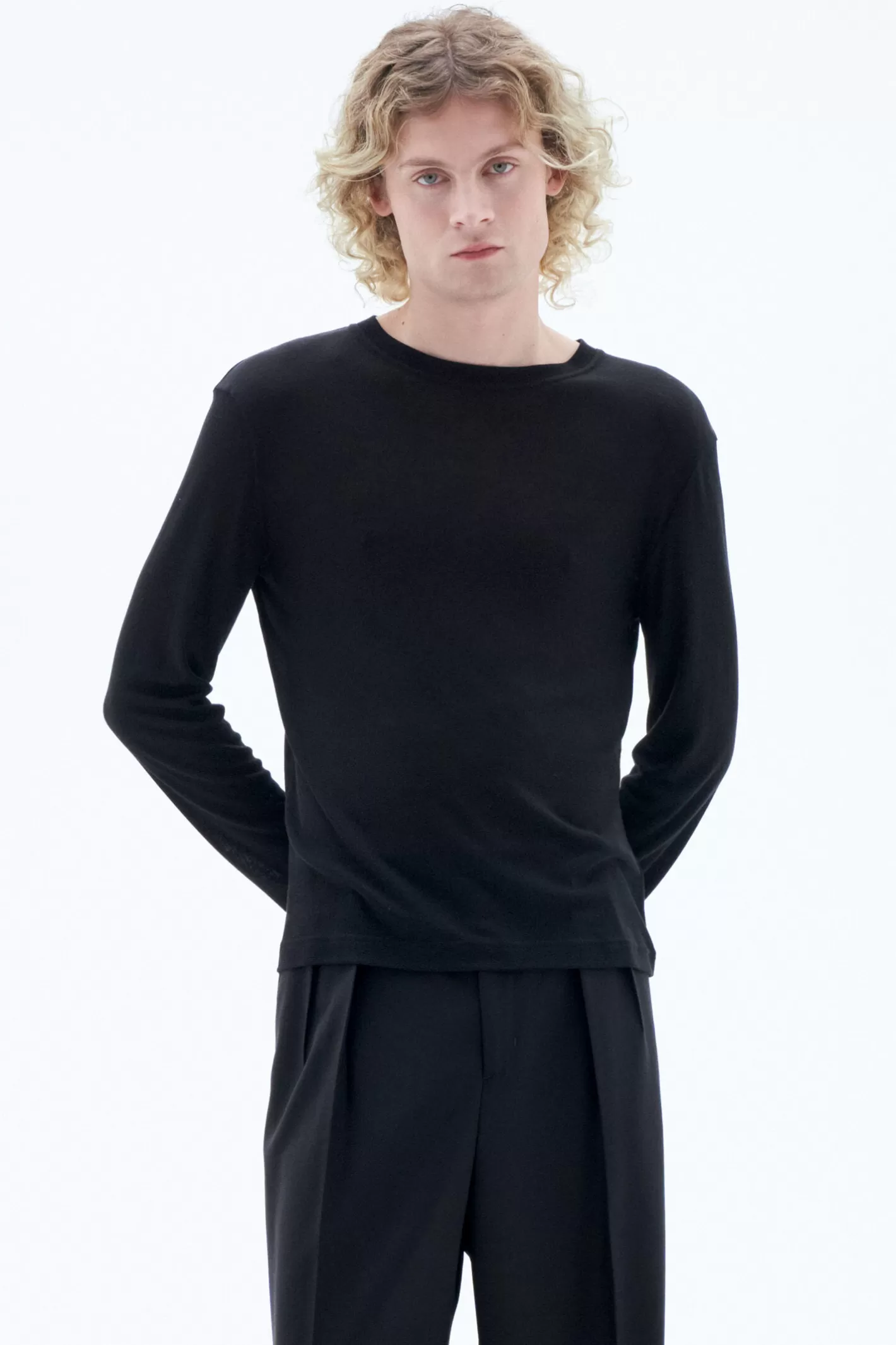 Filippa K Lounge Longsleeve Tee Black-Man T-Shirts