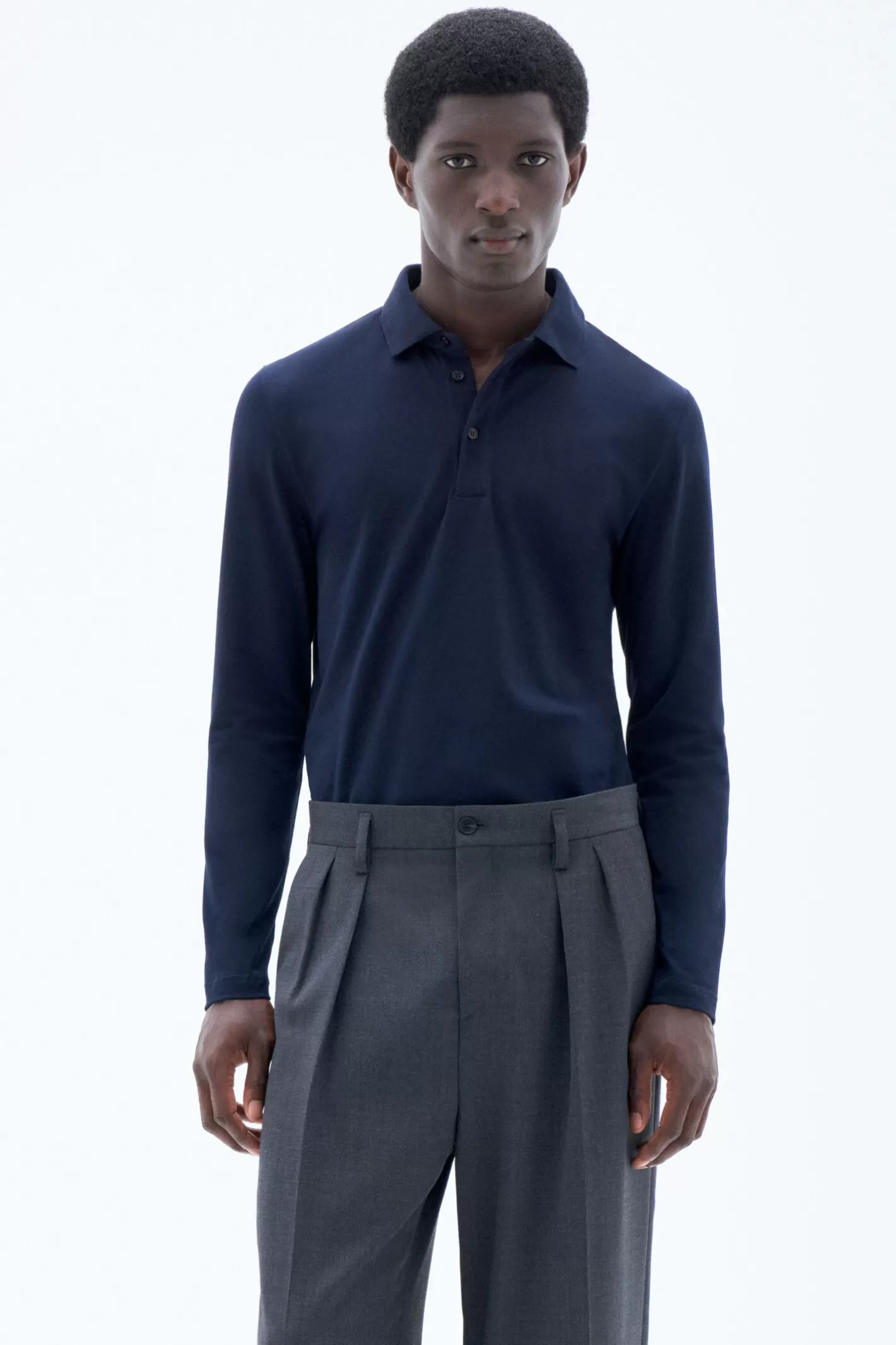 Filippa K Luke Stretch Polo Shirt Navy-Man T-Shirts