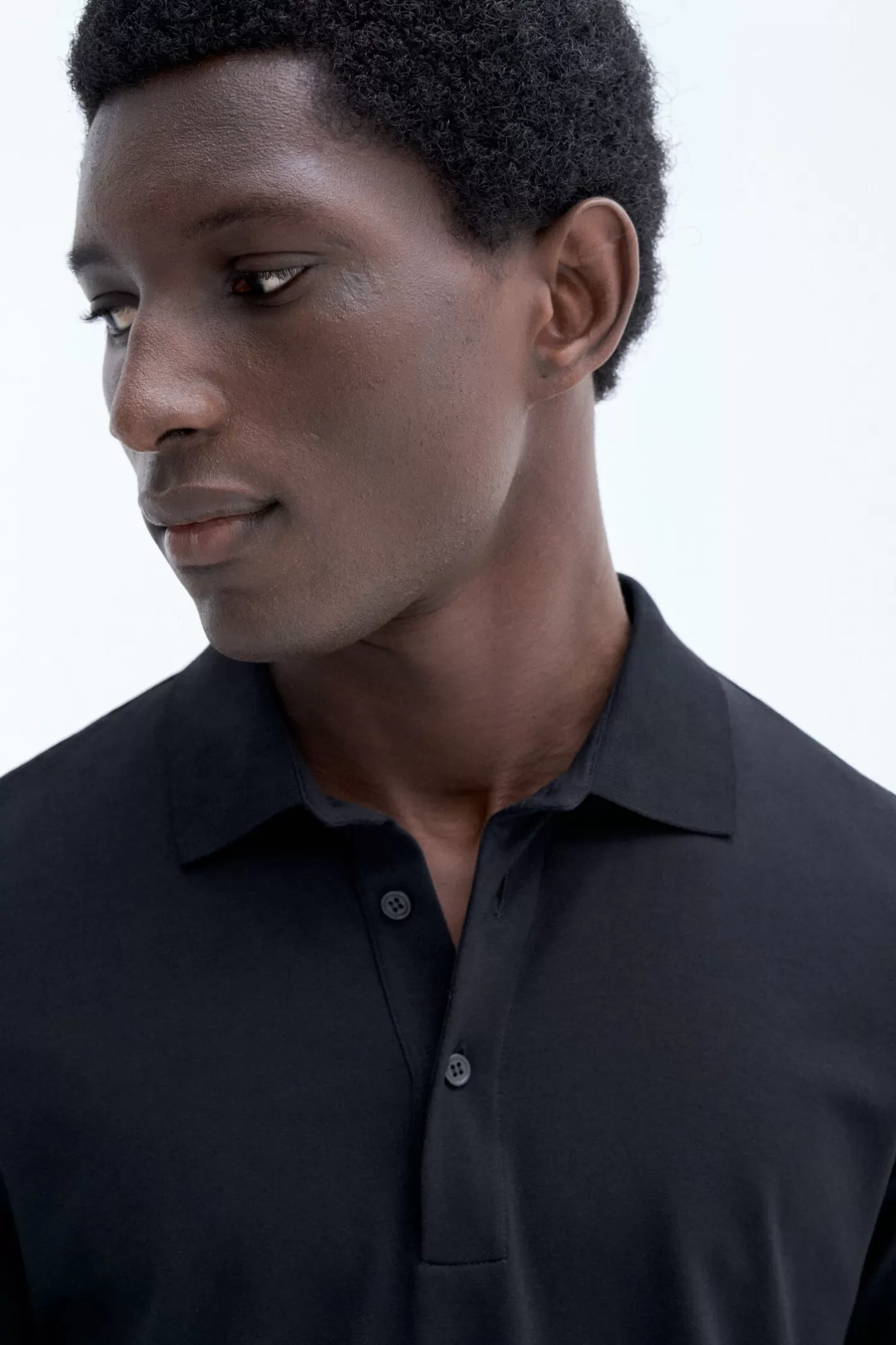 Filippa K Luke Stretch Polo Shirt Black-Man T-Shirts