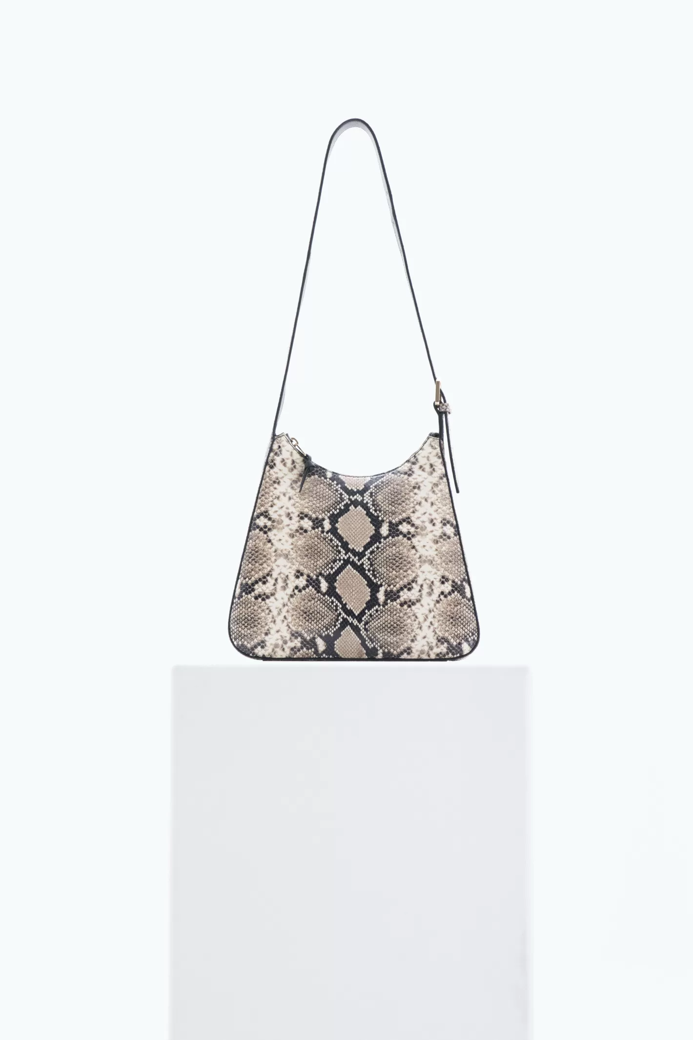 Filippa K Medium Leather Shoulder Bag Printed White Snake-Woman Bags