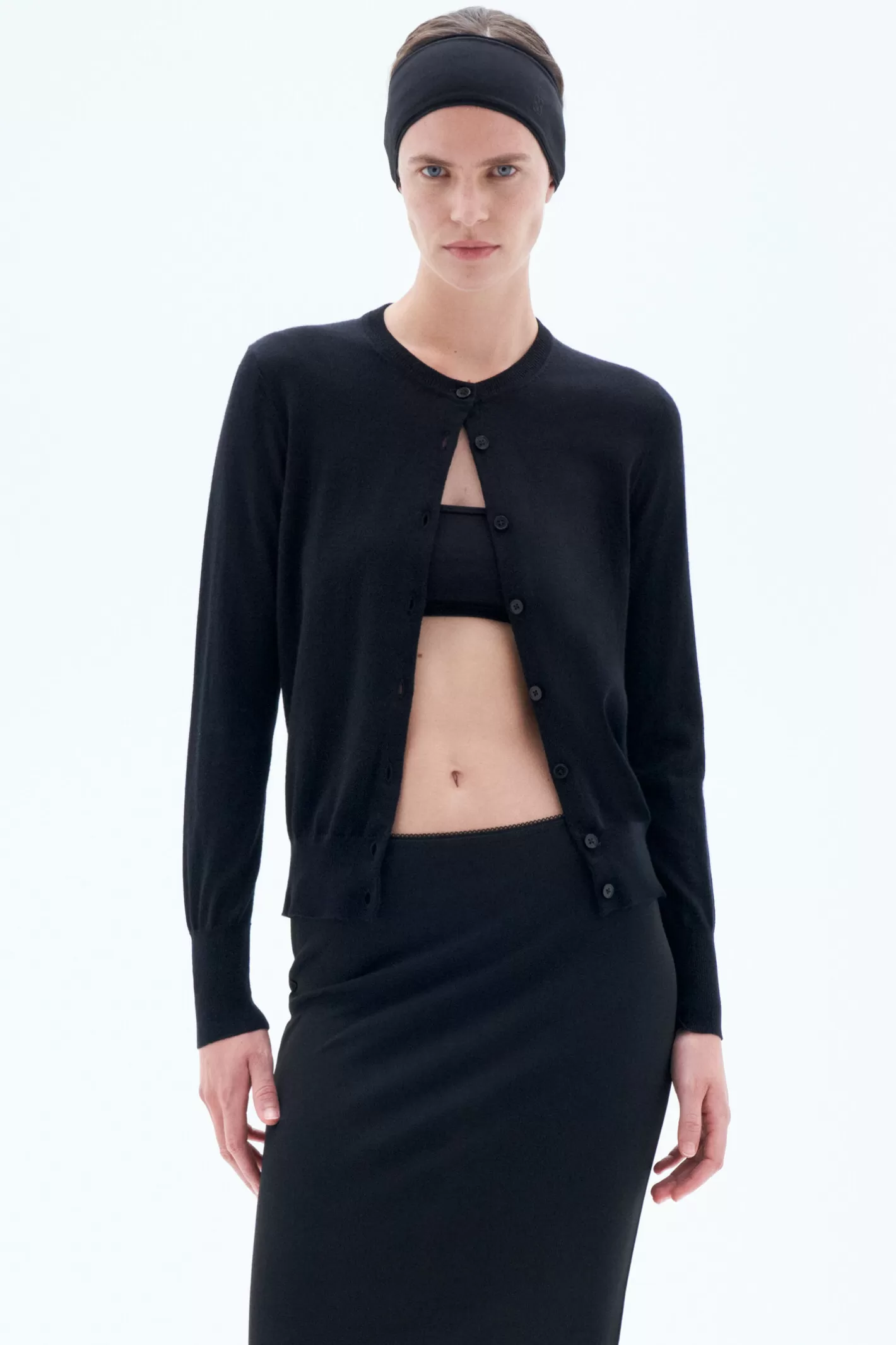 Filippa K Merino Short Cardigan Black-Woman Bestsellers | Knitwear