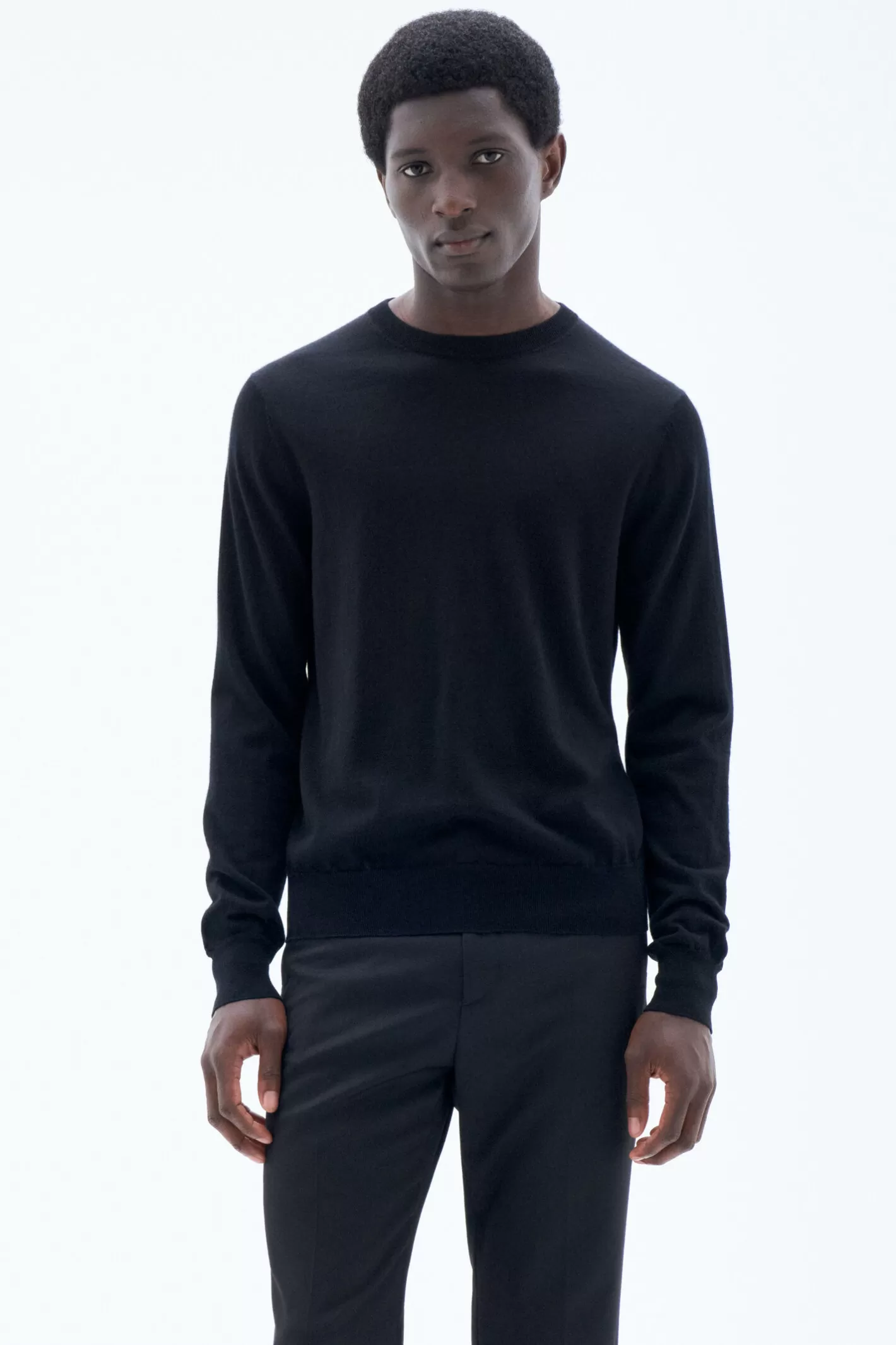 Filippa K Merino Sweater Black-Man Knitwear