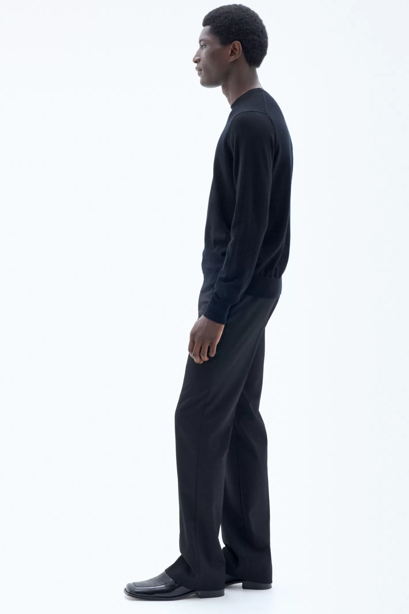 Filippa K Merino Sweater Black-Man Knitwear