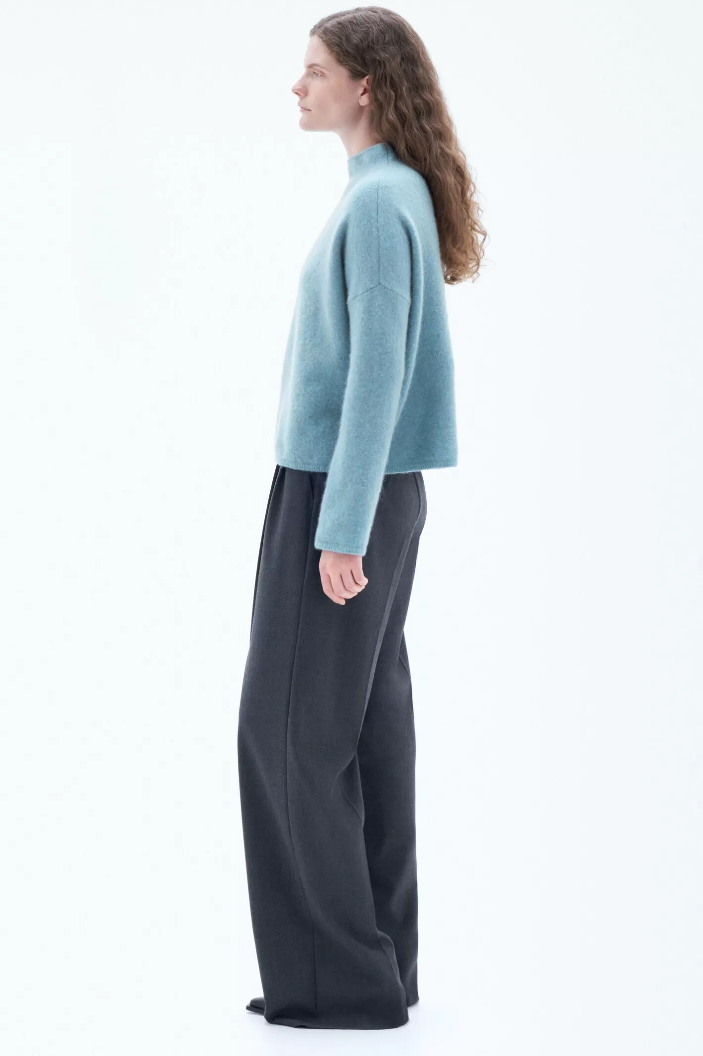 Filippa K Mika Yak Funnelneck Sweater Blue Melange-Woman Knitwear