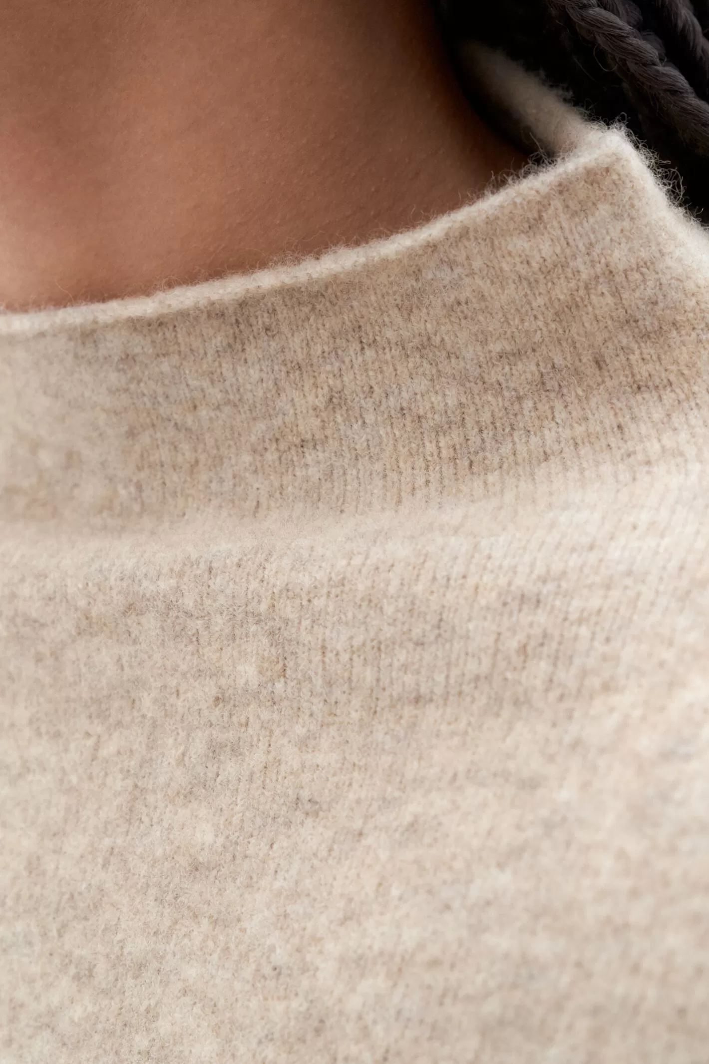 Filippa K Mika Yak Funnelneck Sweater Beige Melange-Woman Knitwear