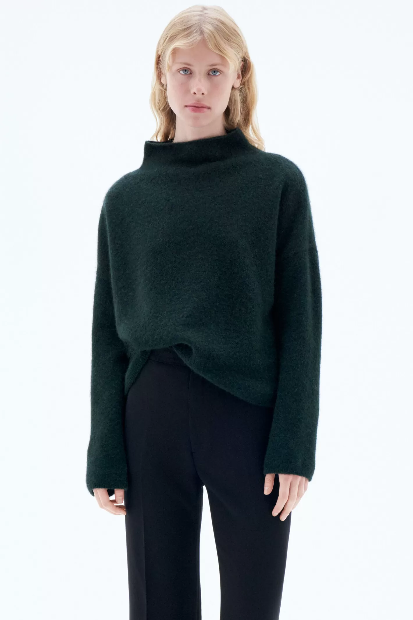 Filippa K Mika Yak Funnelneck Sweater Forest Green-Woman Knitwear