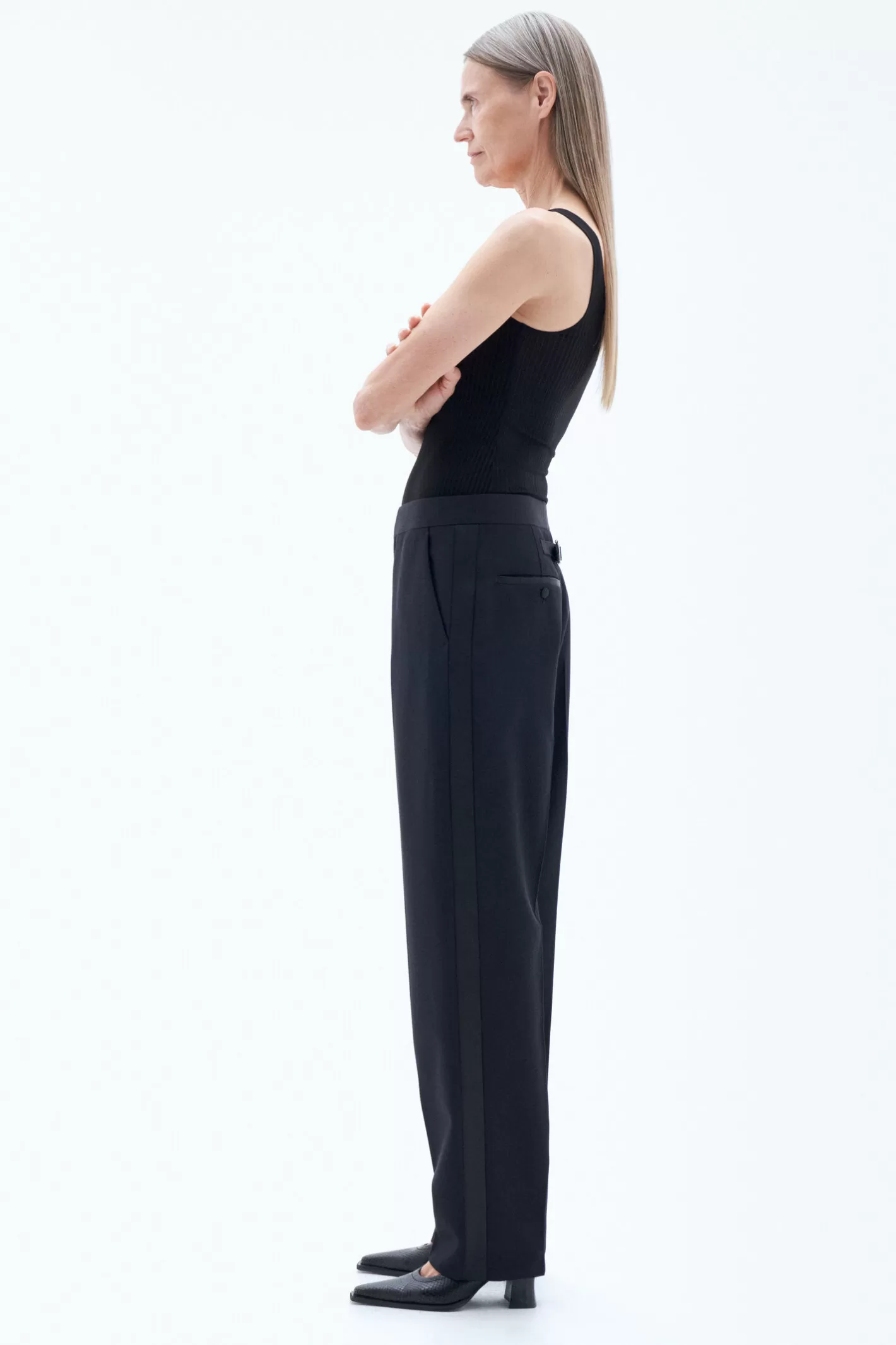 Filippa K Relaxed Tuxedo Trousers Black-Woman Tailoring | Trousers