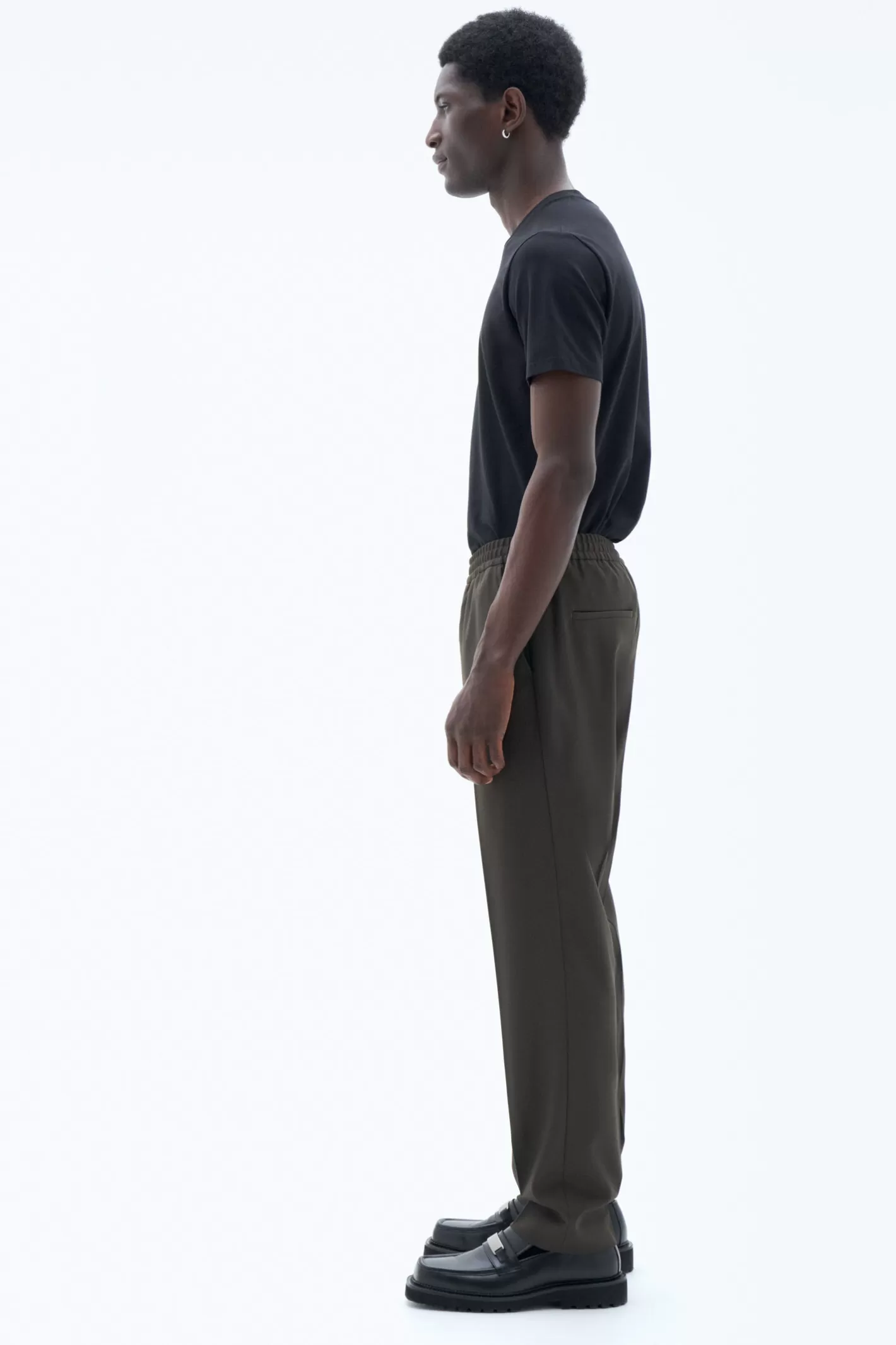 Filippa K Relaxed Wool Trousers Dark Forest Green-Man Trousers