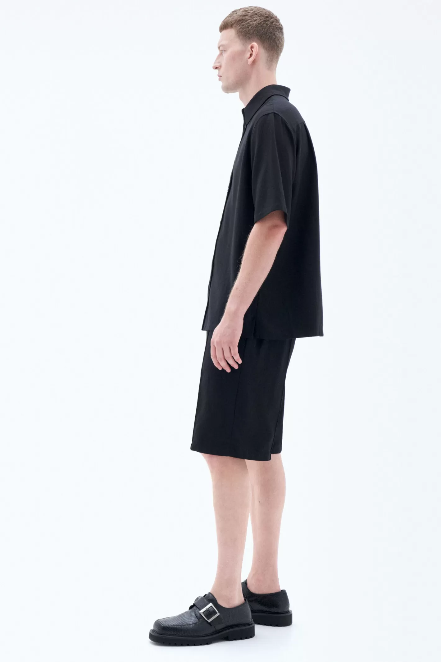 Filippa K Re:sourced Crepe Shirt Black-Man Shirts