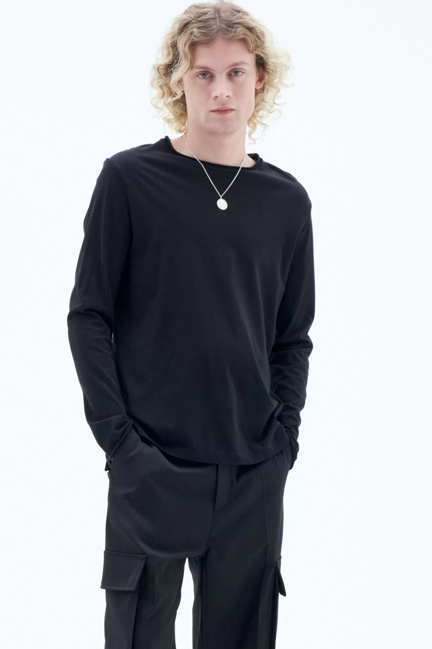 Filippa K Roll Neck Longsleeve Black-Man T-Shirts