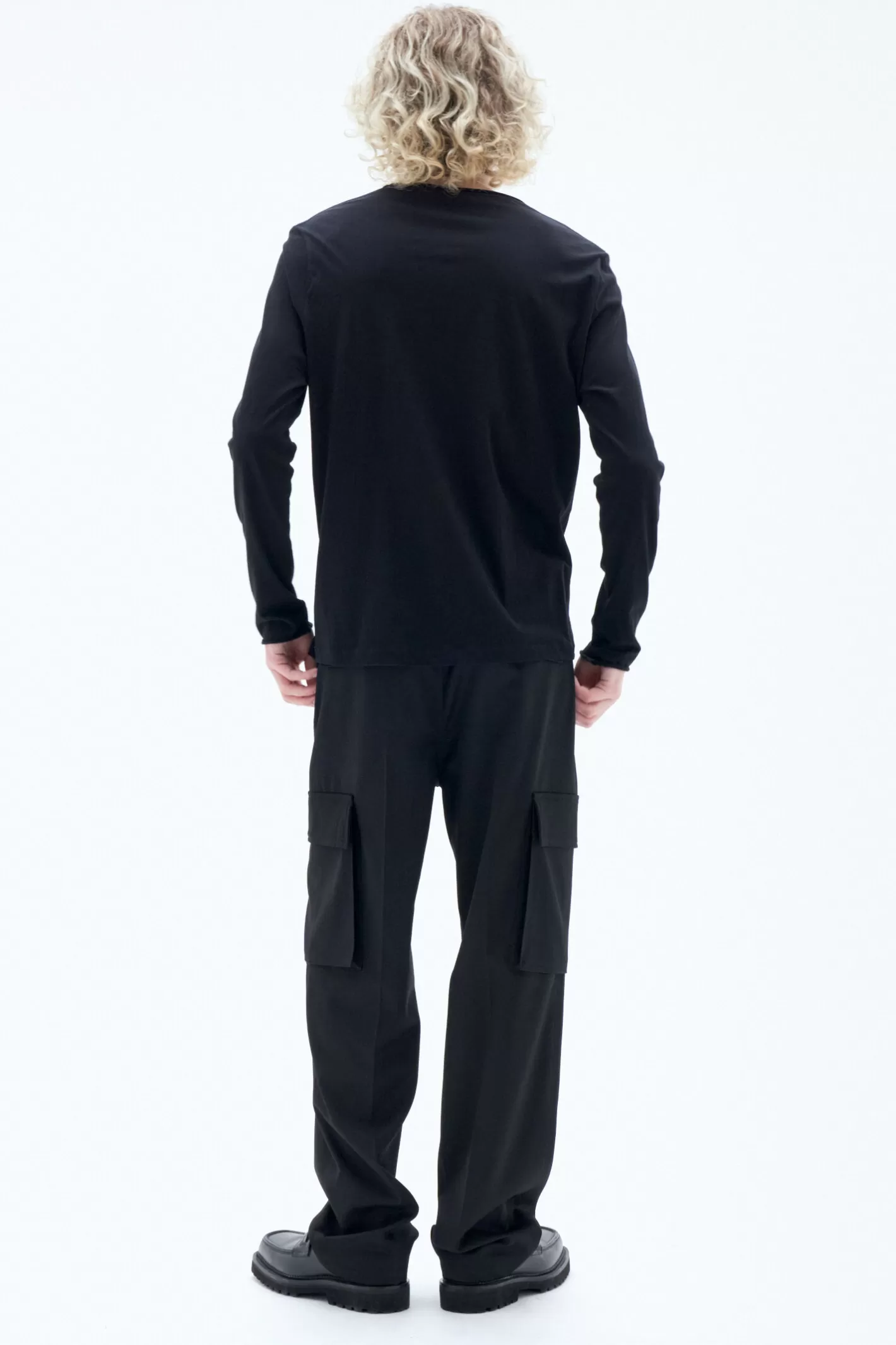 Filippa K Roll Neck Longsleeve Black-Man T-Shirts