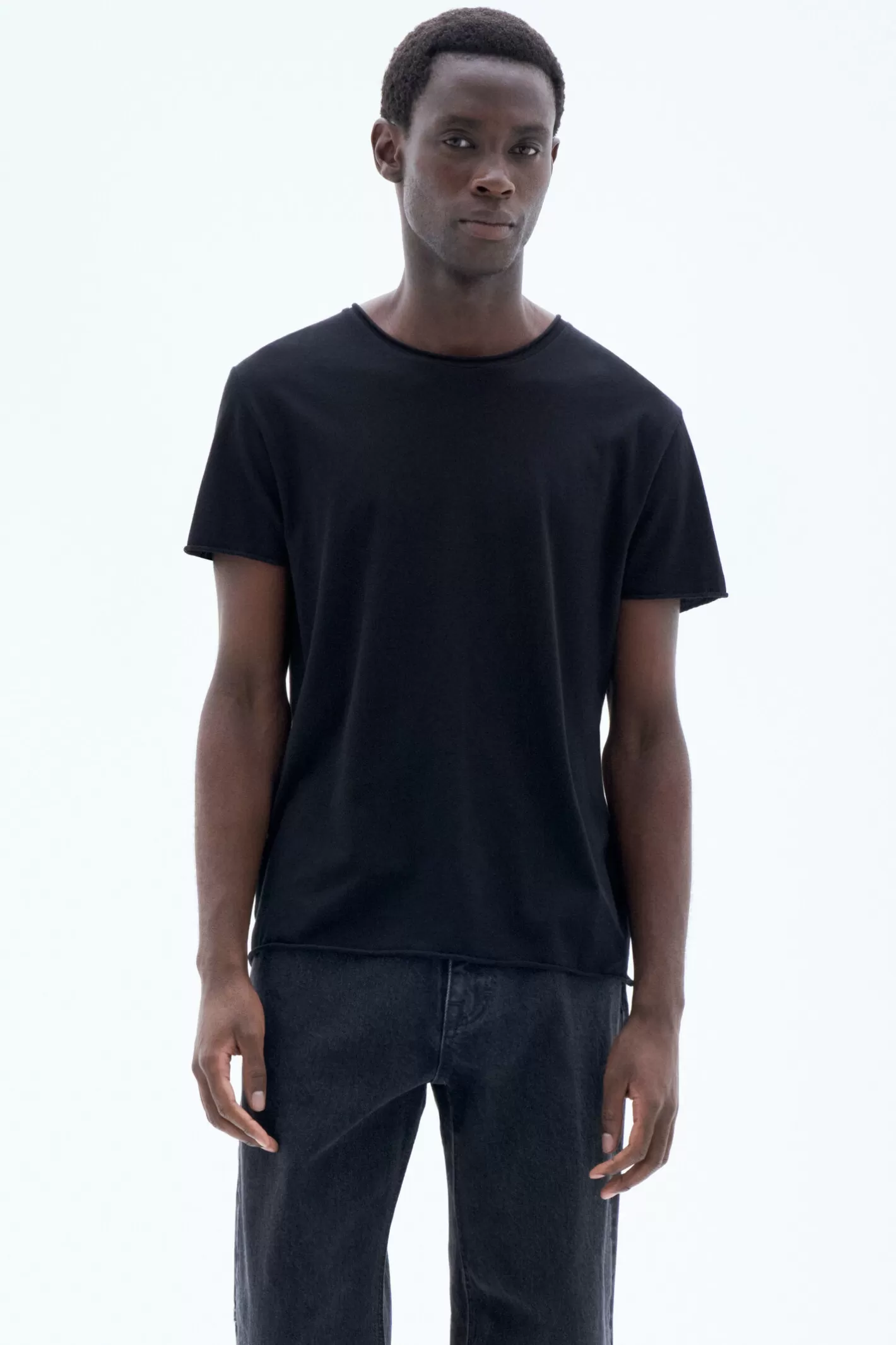 Filippa K Roll Neck Tee Black-Man T-Shirts