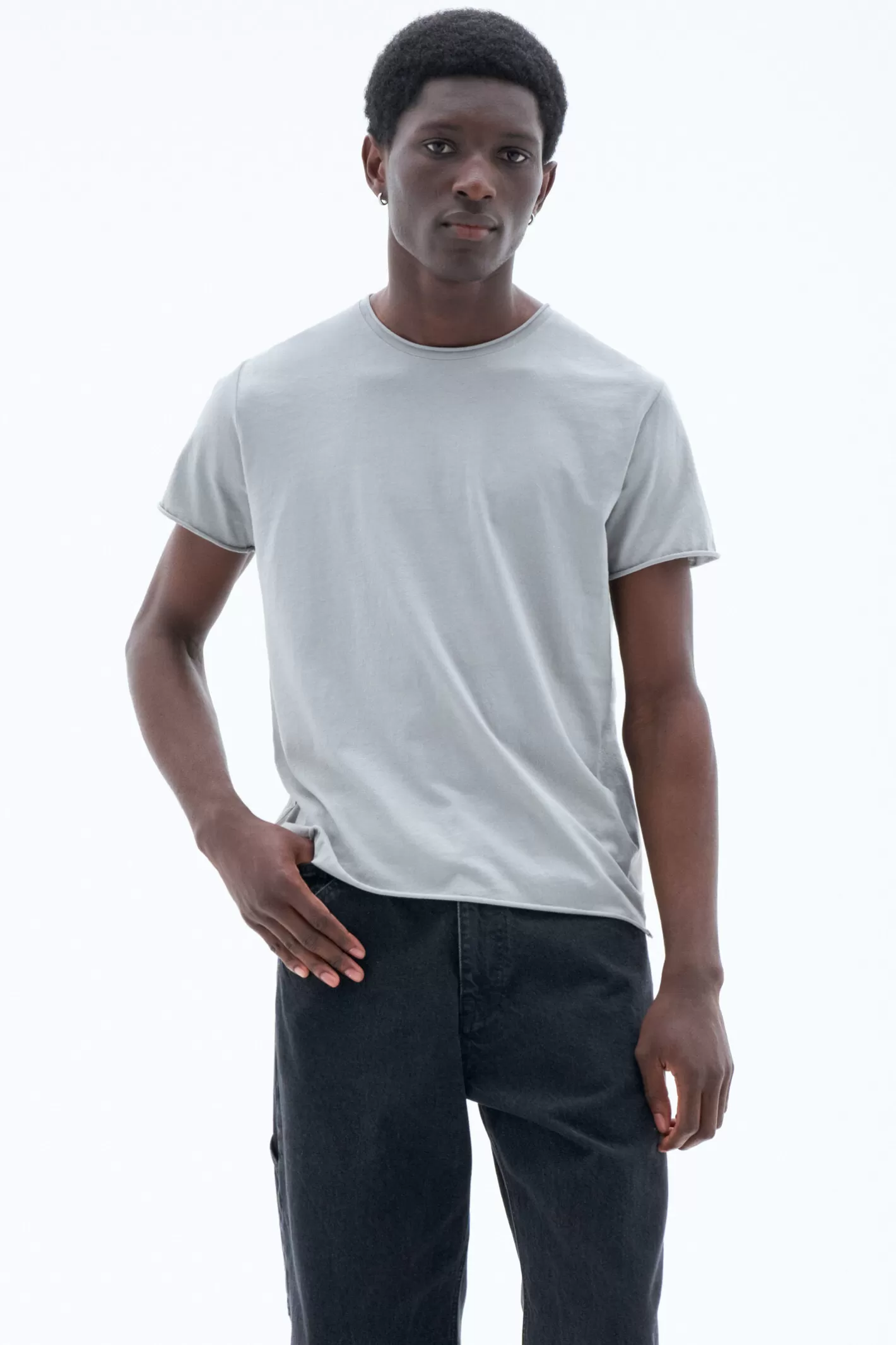 Filippa K Roll Neck Tee Feather Grey-Man T-Shirts