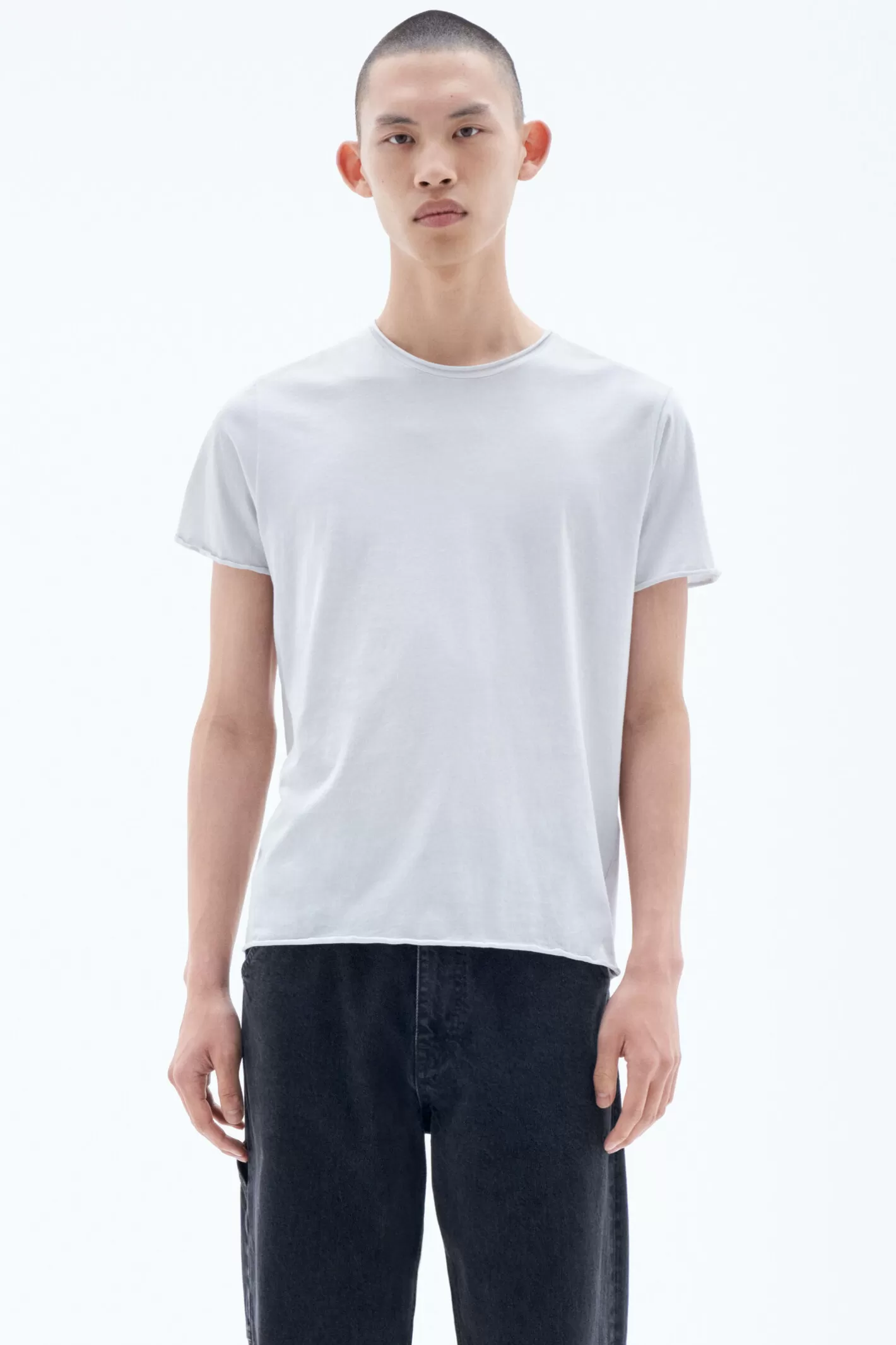 Filippa K Roll Neck Tee Light Grey-Man T-Shirts