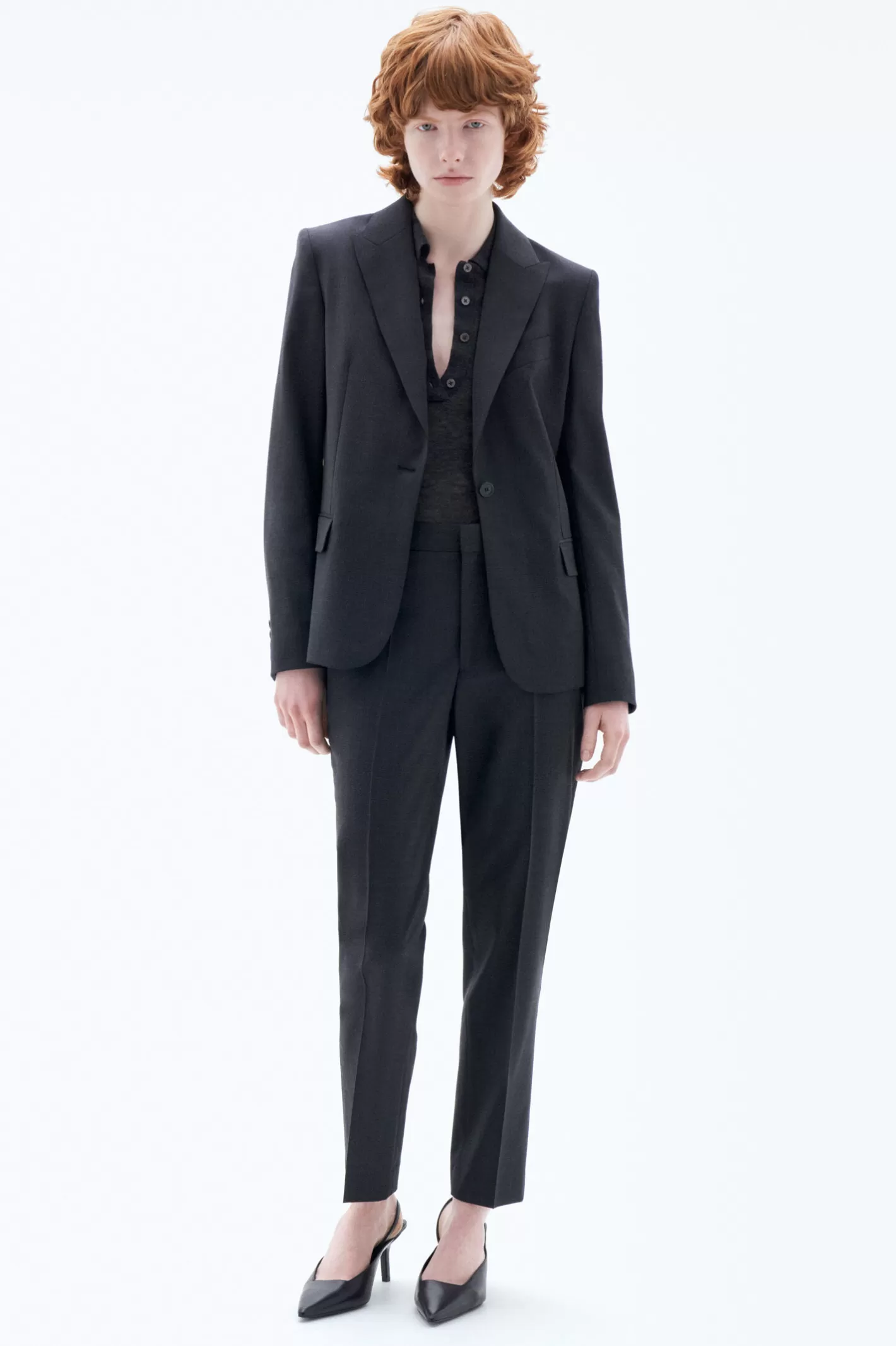 Filippa K Sasha Cool Wool Blazer Anthracite Melange-Woman Blazers | Tailoring