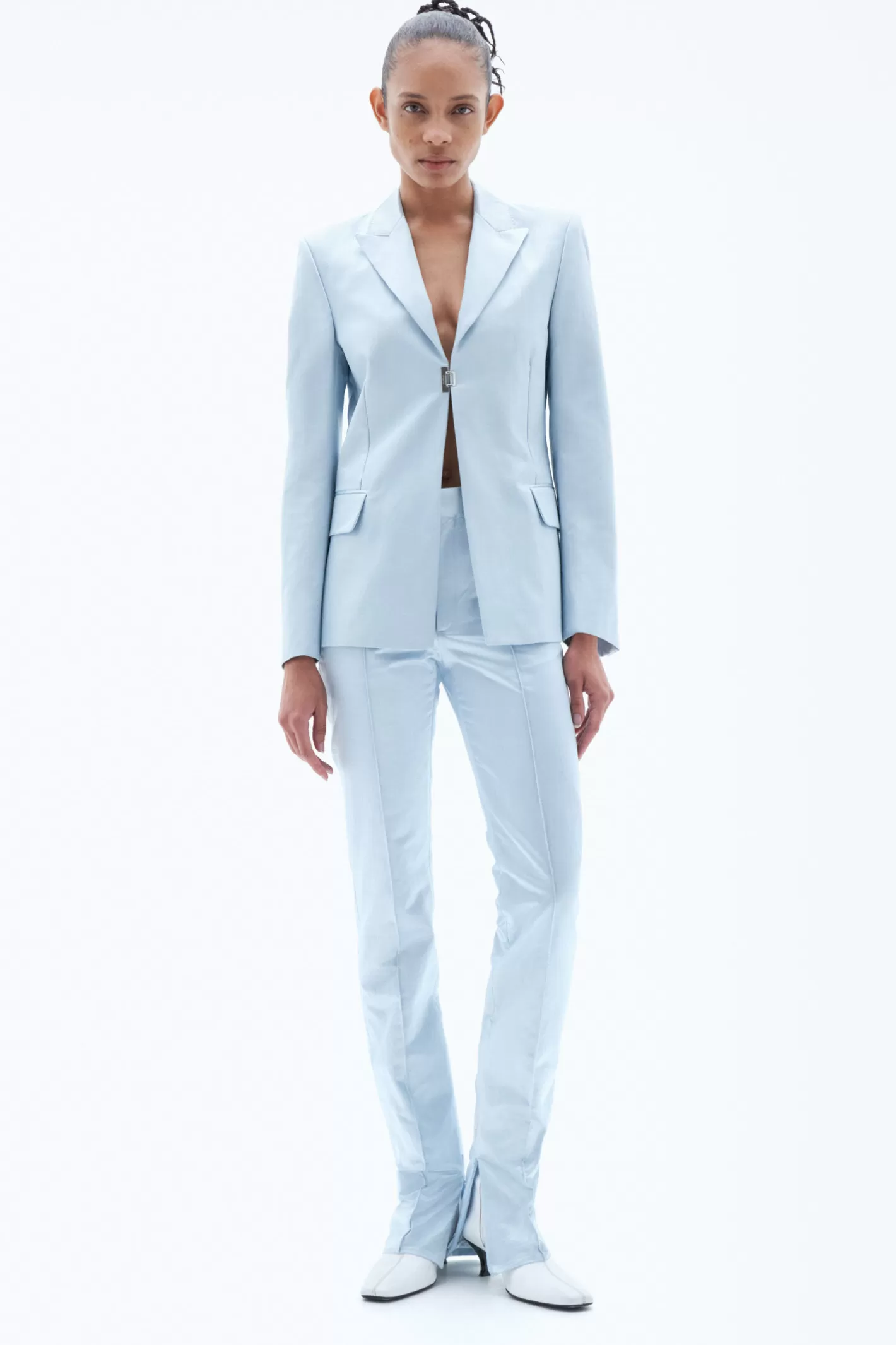 Filippa K Shiny Single Breasted Blazer Ice Blue-Woman Blazers | Tailoring