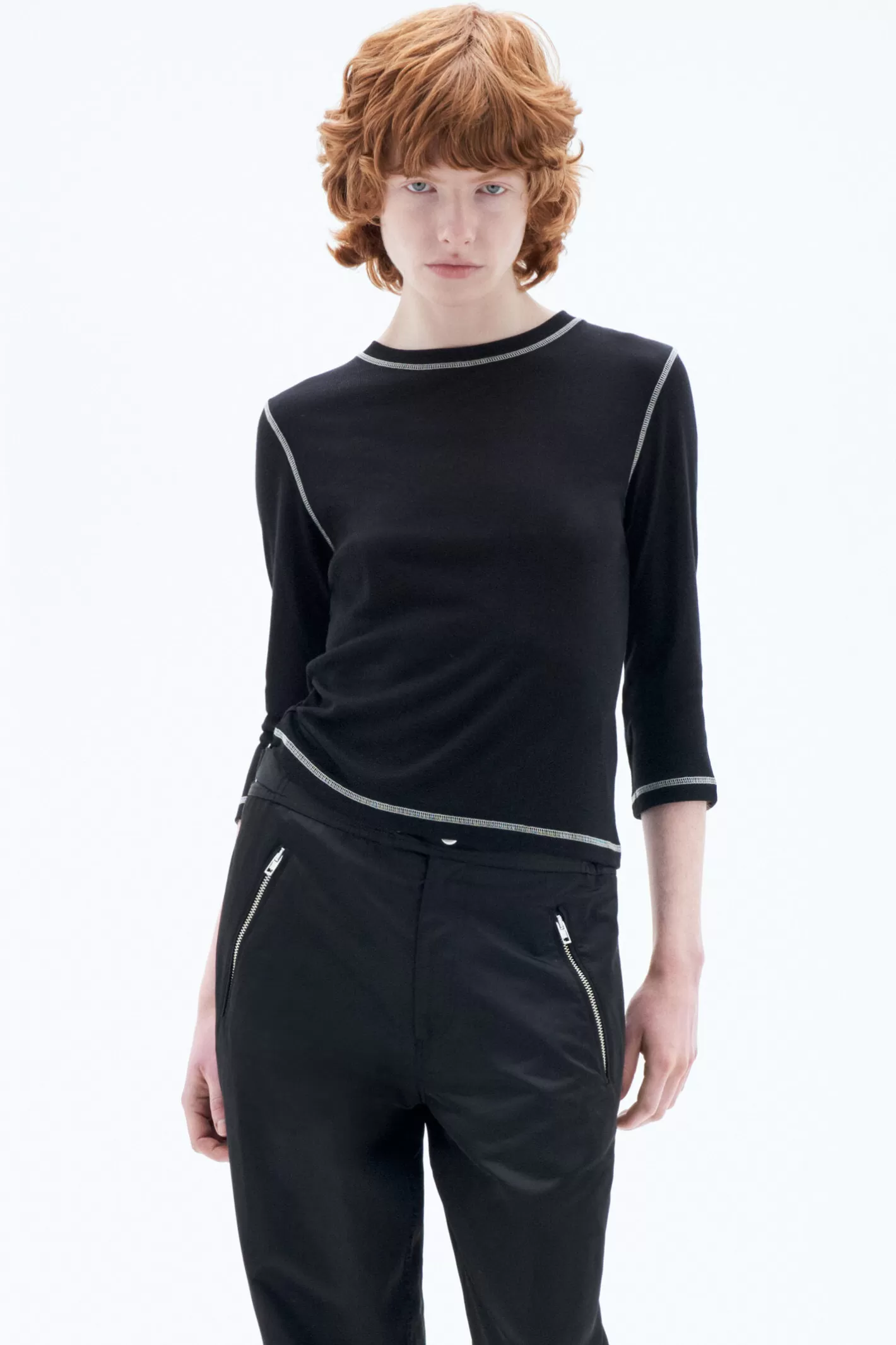 Filippa K Shrunken Wool Top Black-Woman Tops