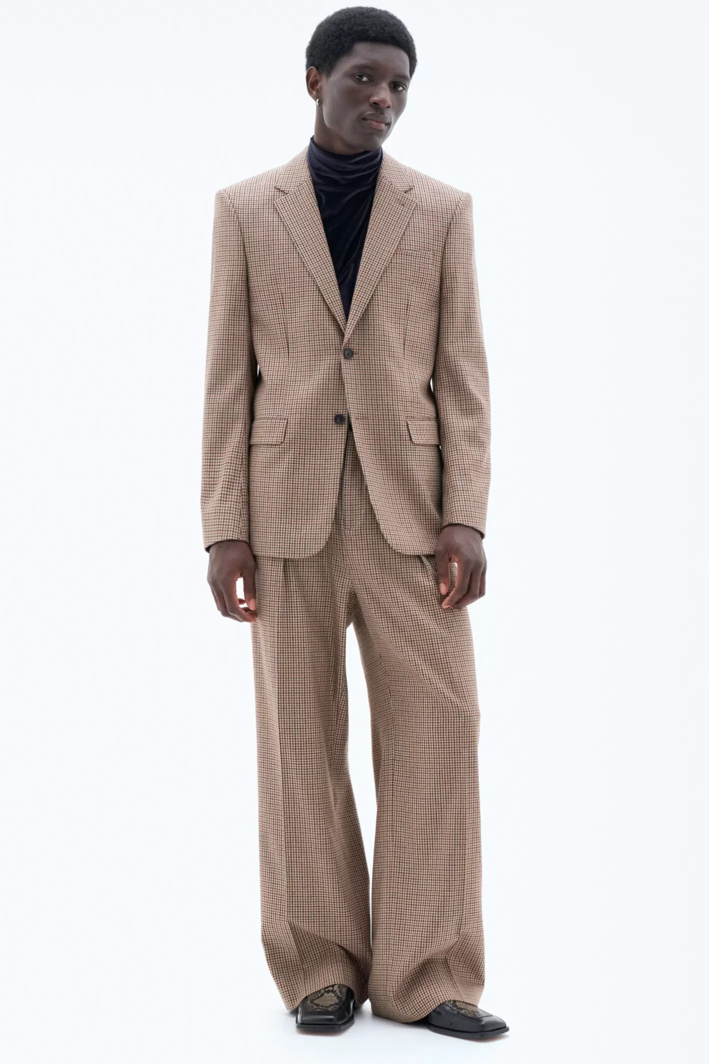 Filippa K Single Breasted Check Blazer Sand Beige/Brown Check-Man Tailoring | Suit jackets