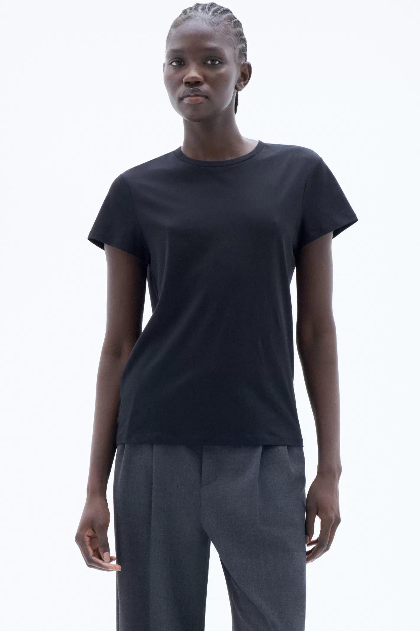 Filippa K Soft Cotton Tee Black-Woman Tops