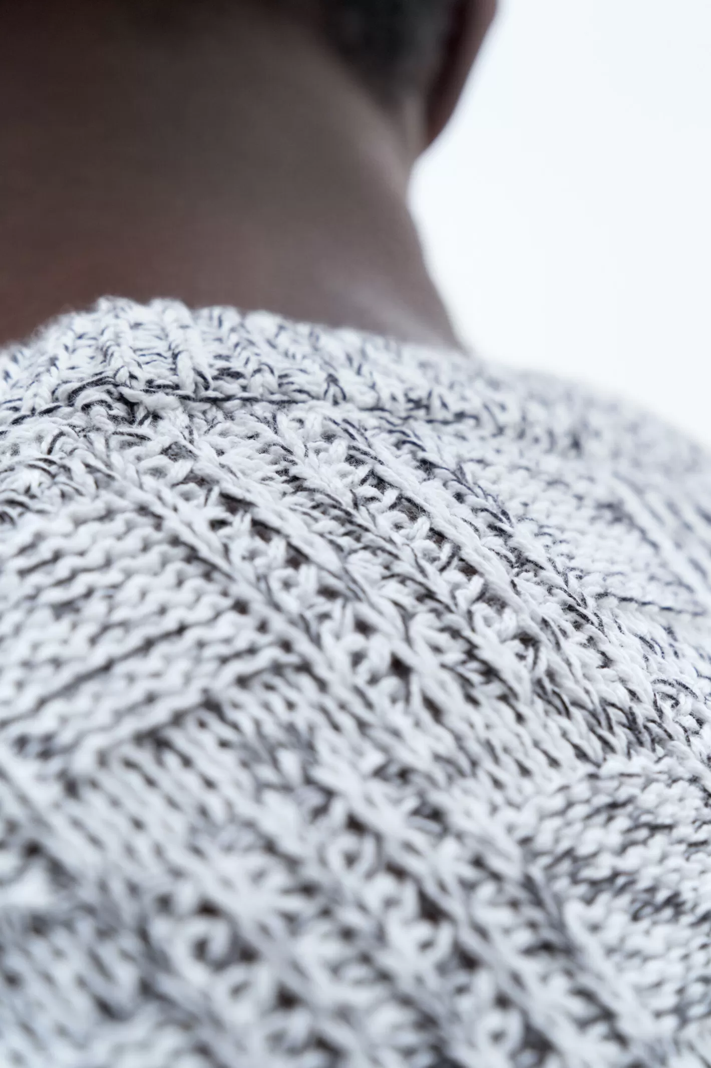 Filippa K Square Knit Sweater White/Black-Man Knitwear