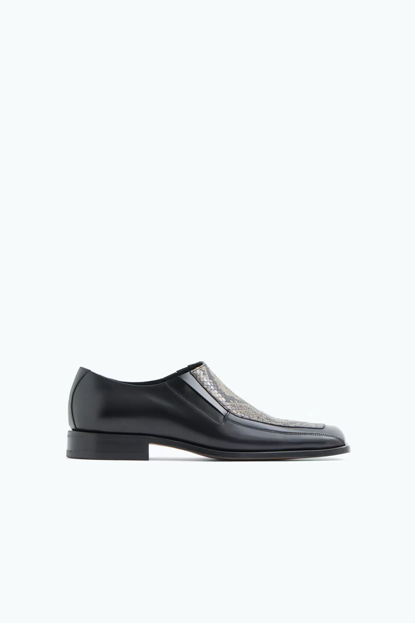 Filippa K Square Toe Loafers Black/Printed -Man Shoes