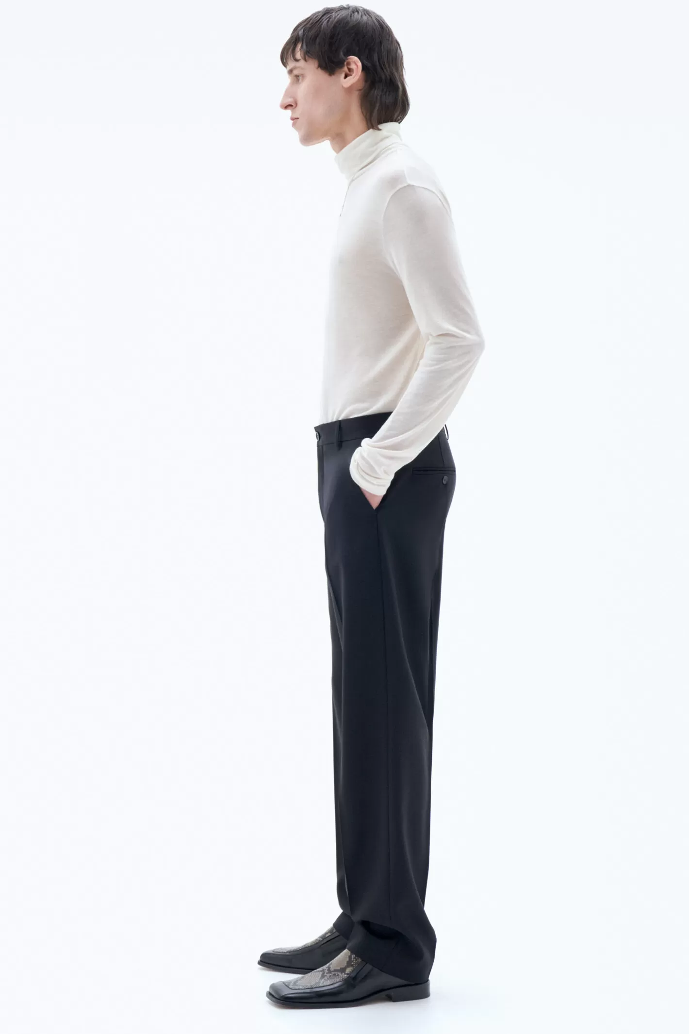 Filippa K Straight Wool Trousers Black-Man Trousers