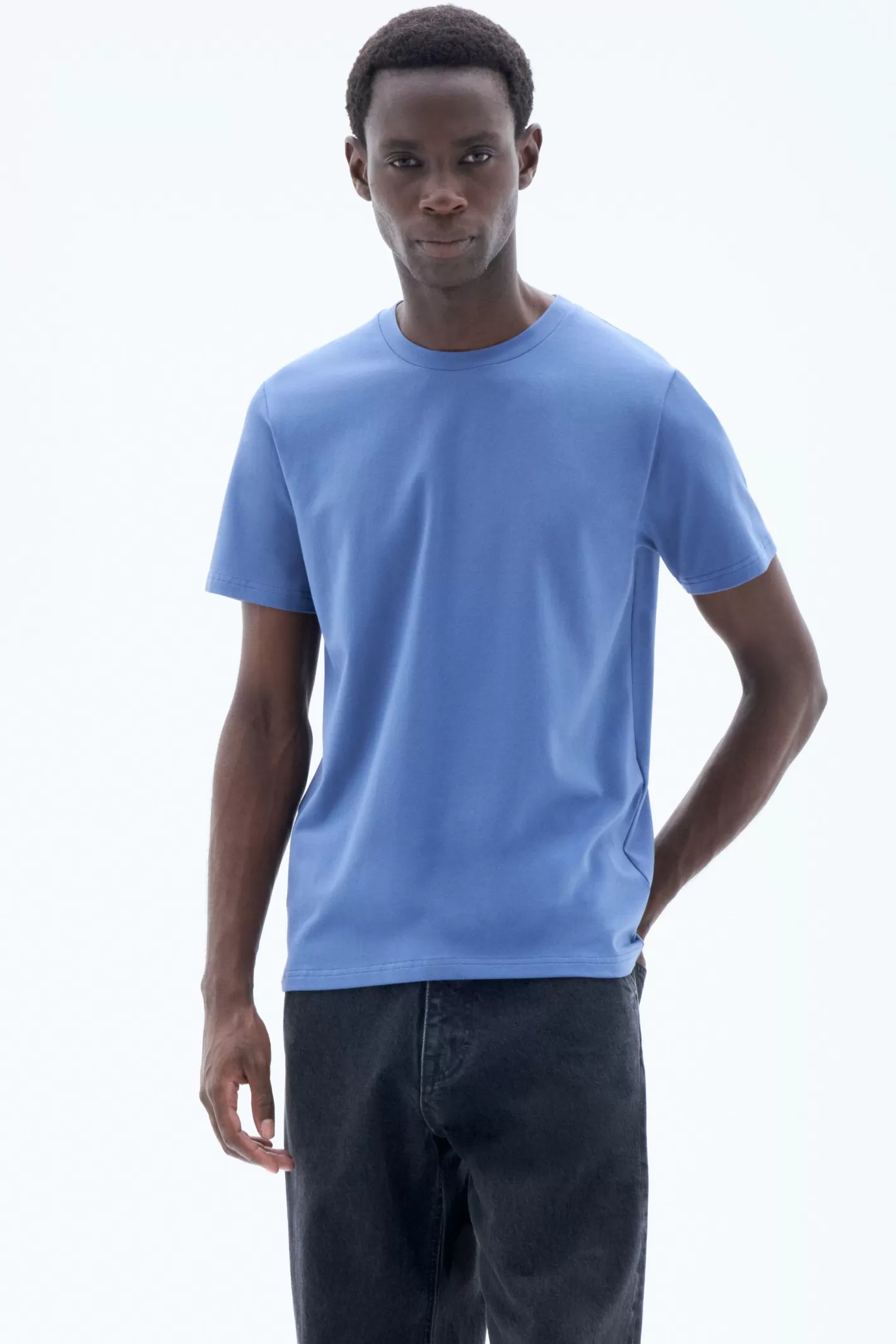 Filippa K Stretch Cotton Tee Paris Blue-Man T-Shirts