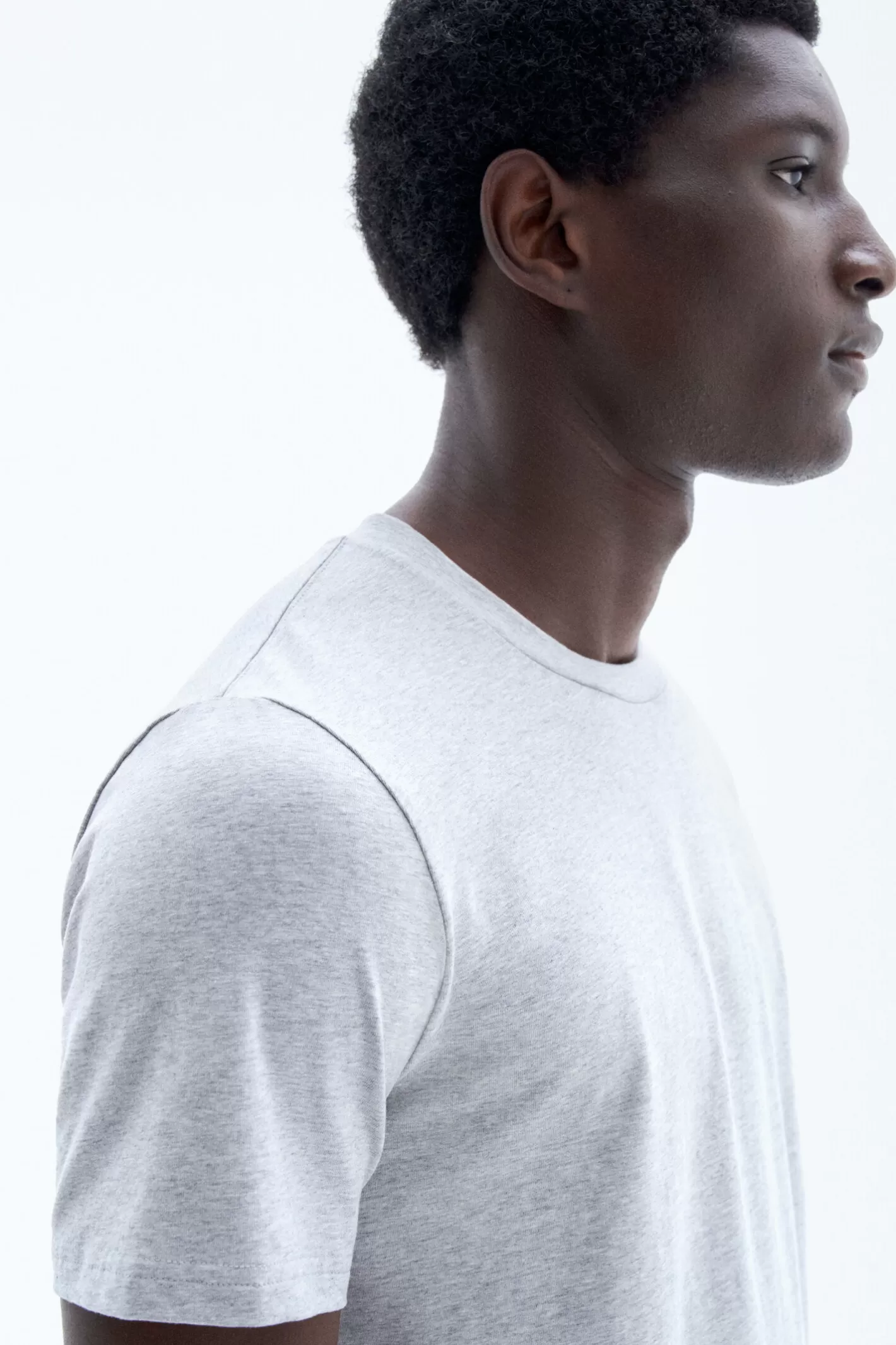 Filippa K Stretch Cotton Tee Light Grey Melange-Man T-Shirts