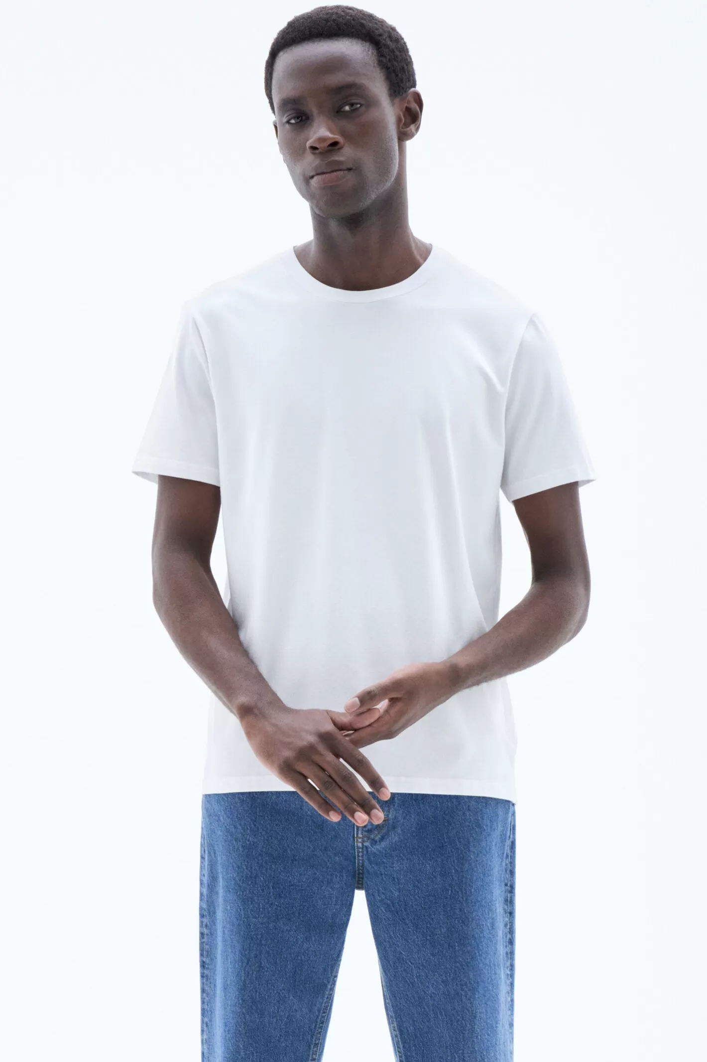 Filippa K Stretch Cotton Tee White-Man T-Shirts