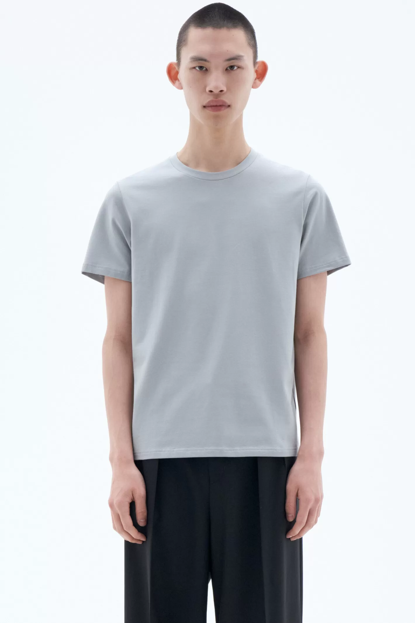 Filippa K Stretch Cotton Tee Feather Grey-Man T-Shirts