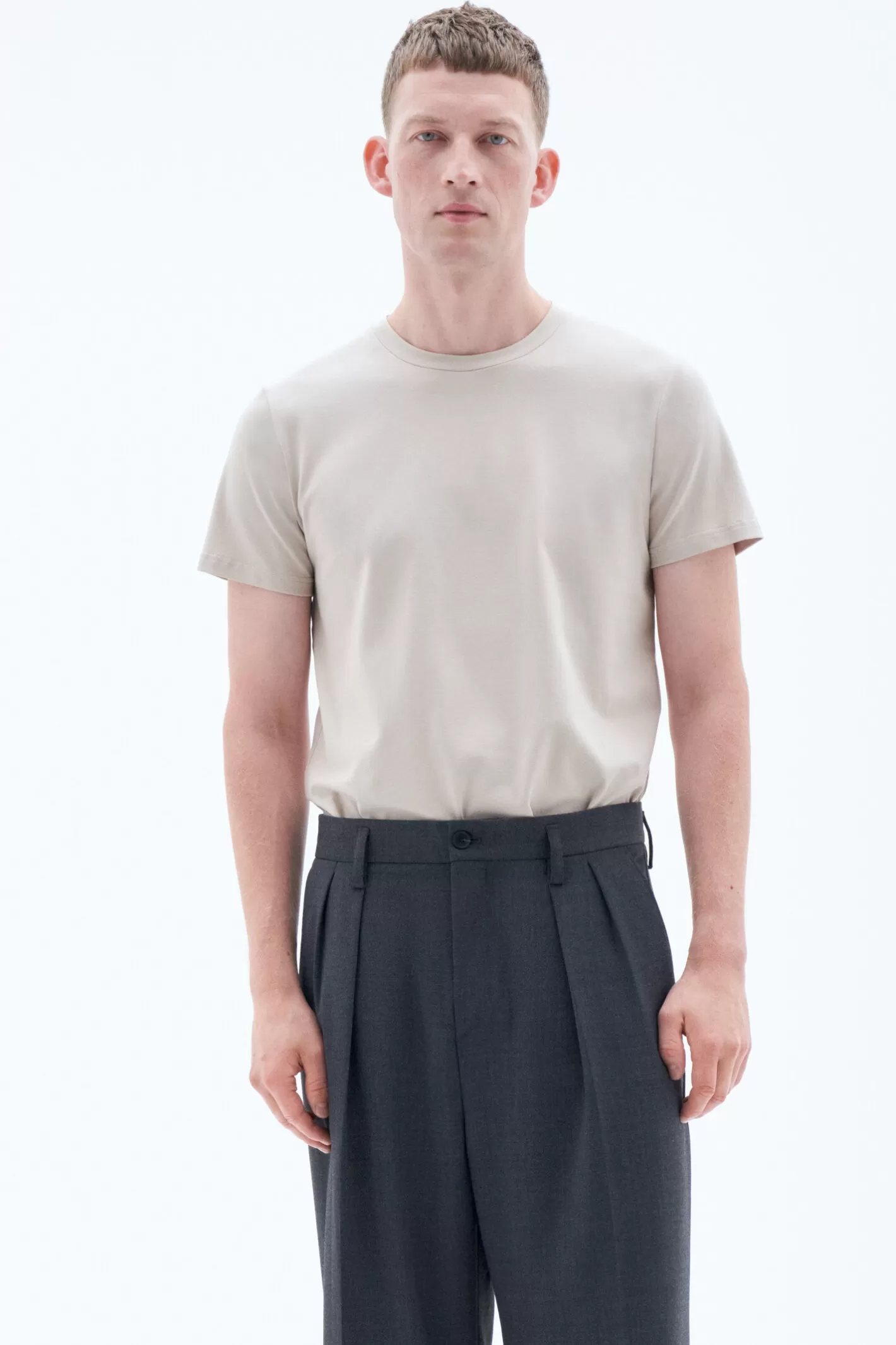 Filippa K Stretch Cotton Tee Light Taupe-Man T-Shirts