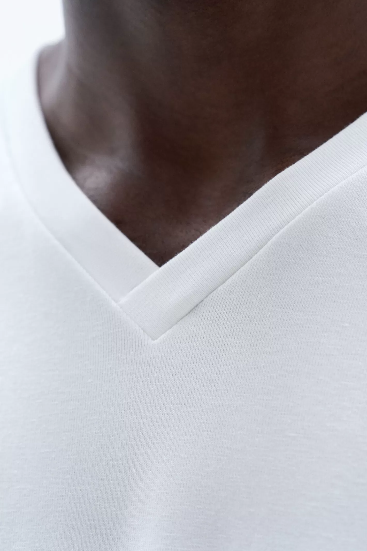 Filippa K Stretch V-Neck Tee White-Man T-Shirts