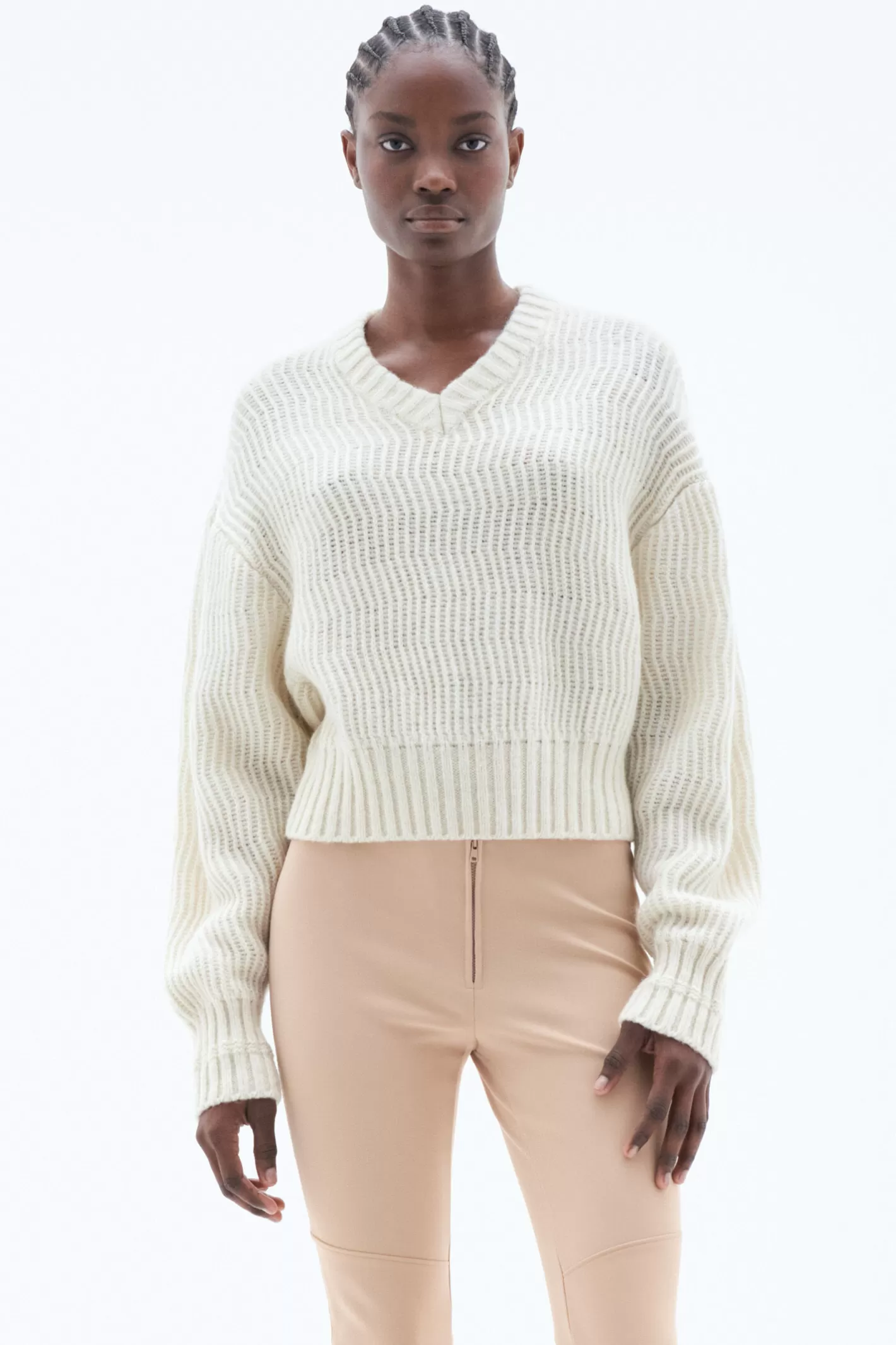 Filippa K Structure Sweater Winter White-Woman Knitwear