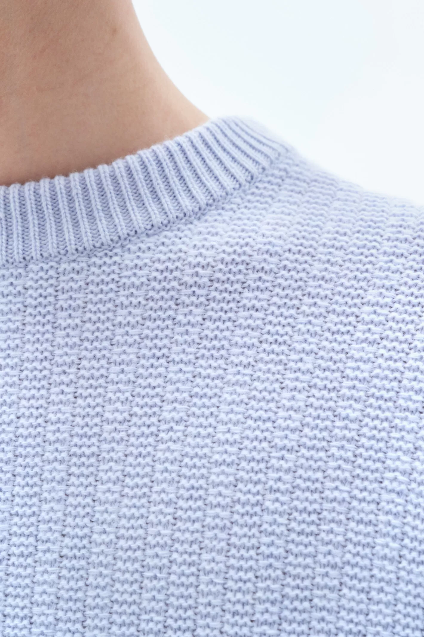 Filippa K Structure Sweater Ice Blue-Man Knitwear