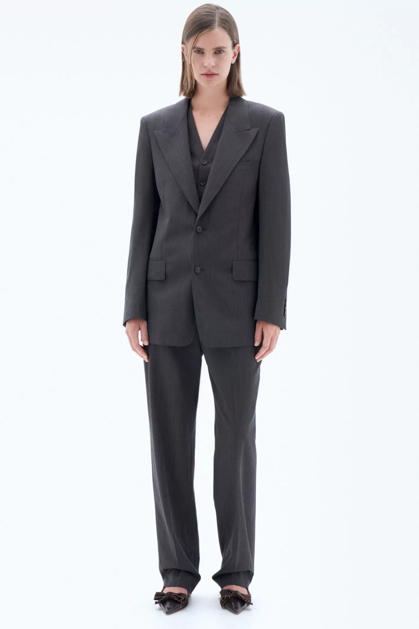 Filippa K Tailored Blazer Dark Oak Melange-Woman Blazers | Tailoring