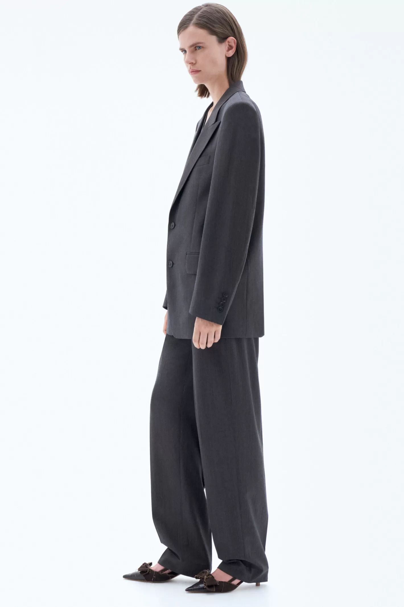 Filippa K Tailored Blazer Dark Oak Melange-Woman Blazers | Tailoring