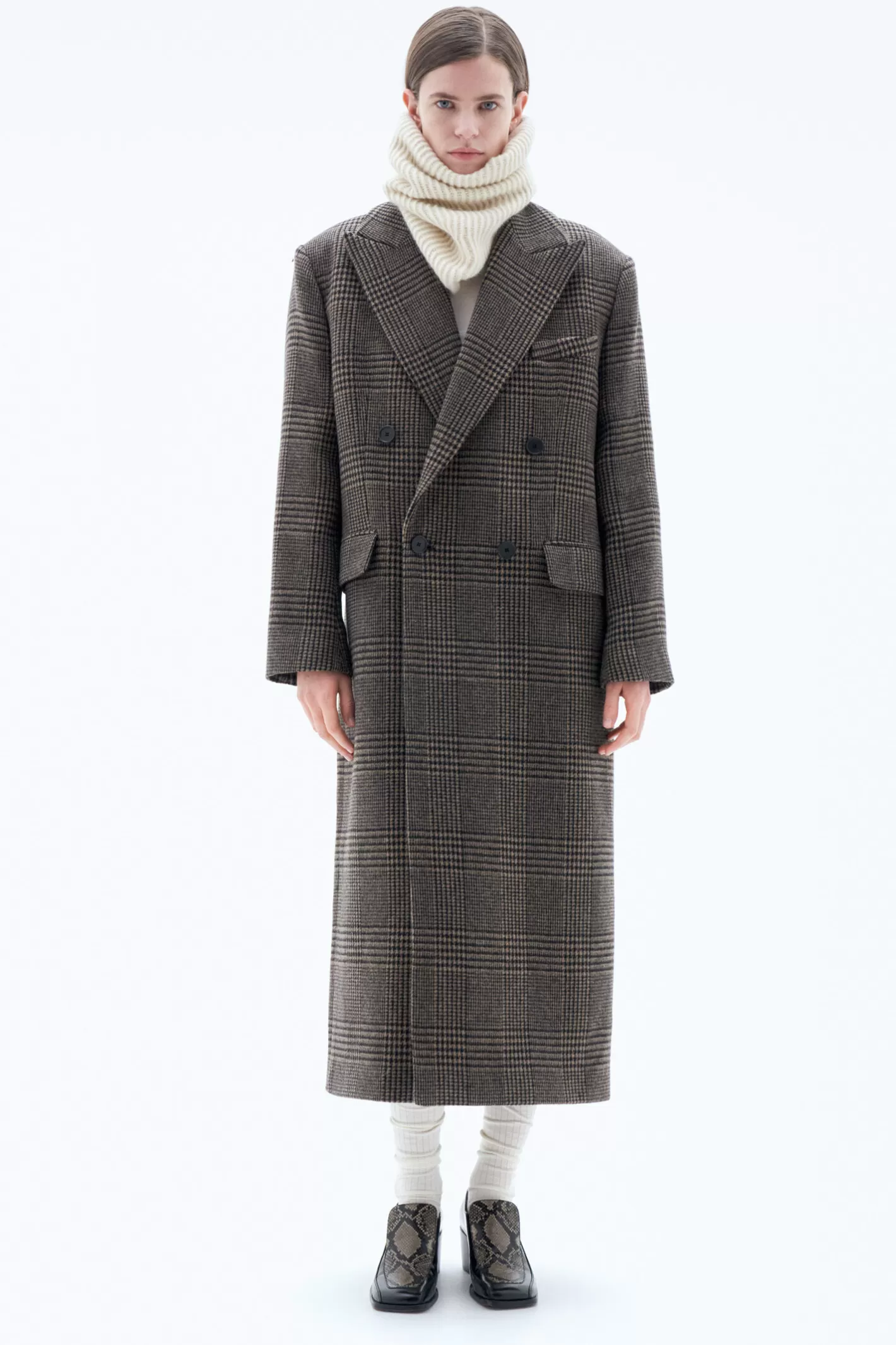 Filippa K Tailored Check Coat Camel/Black Check-Woman Outerwear